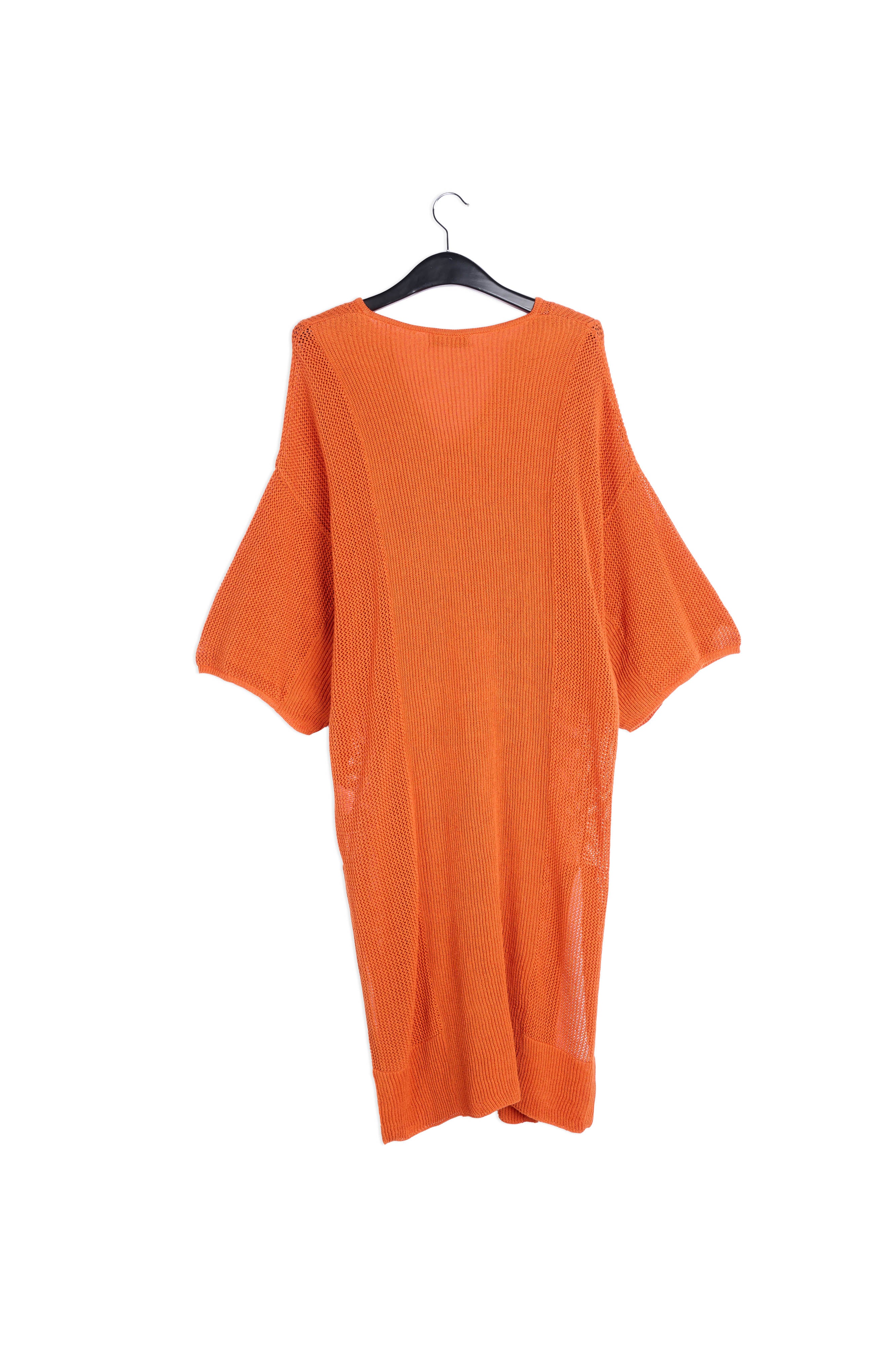 Orange loose-fit knit kaftan dress RE—SSENTIEL | Essentiel second hand