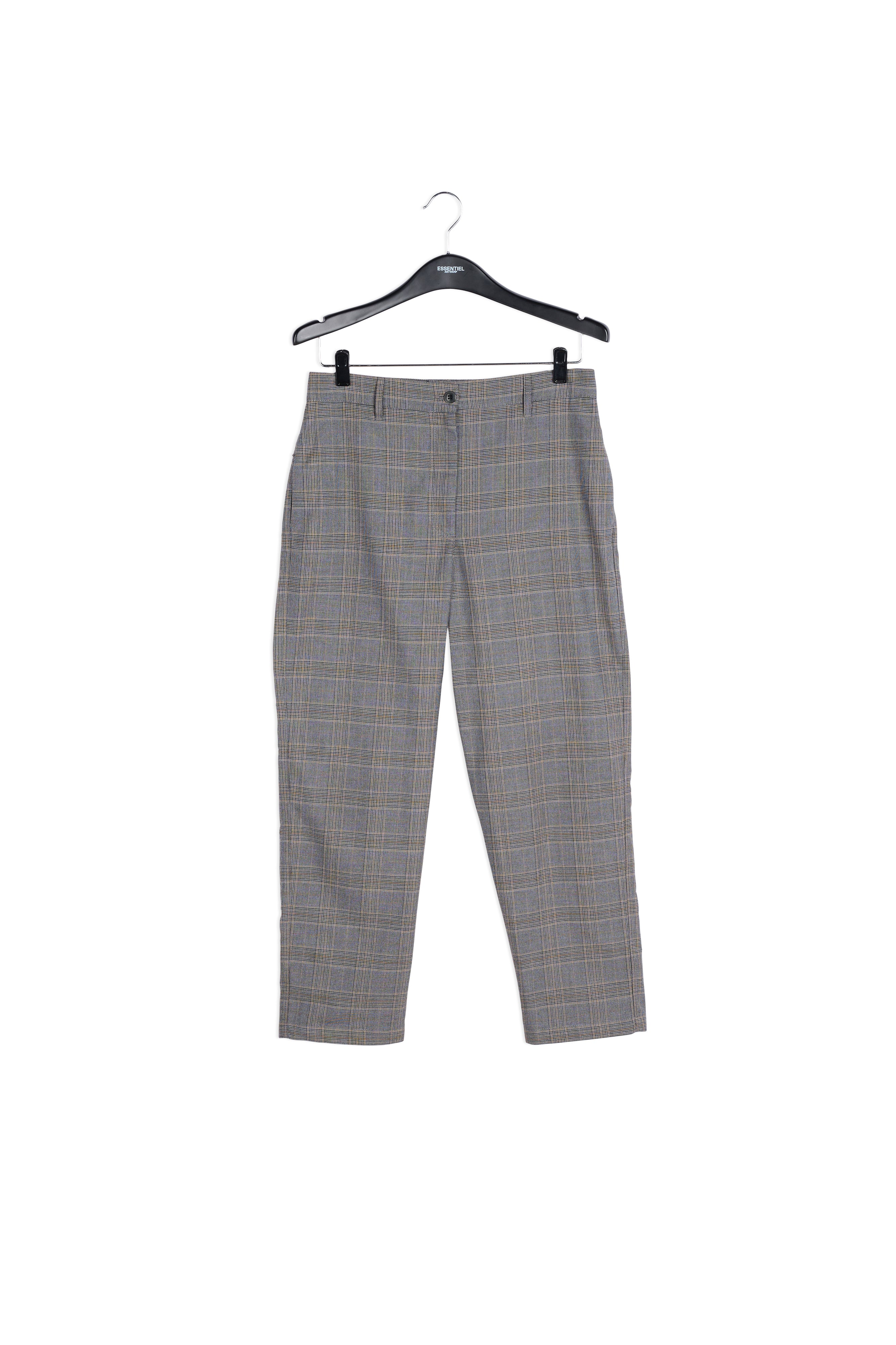 Pantalon boyfriend gris à carreaux RE—SSENTIEL | Essentiel second hand