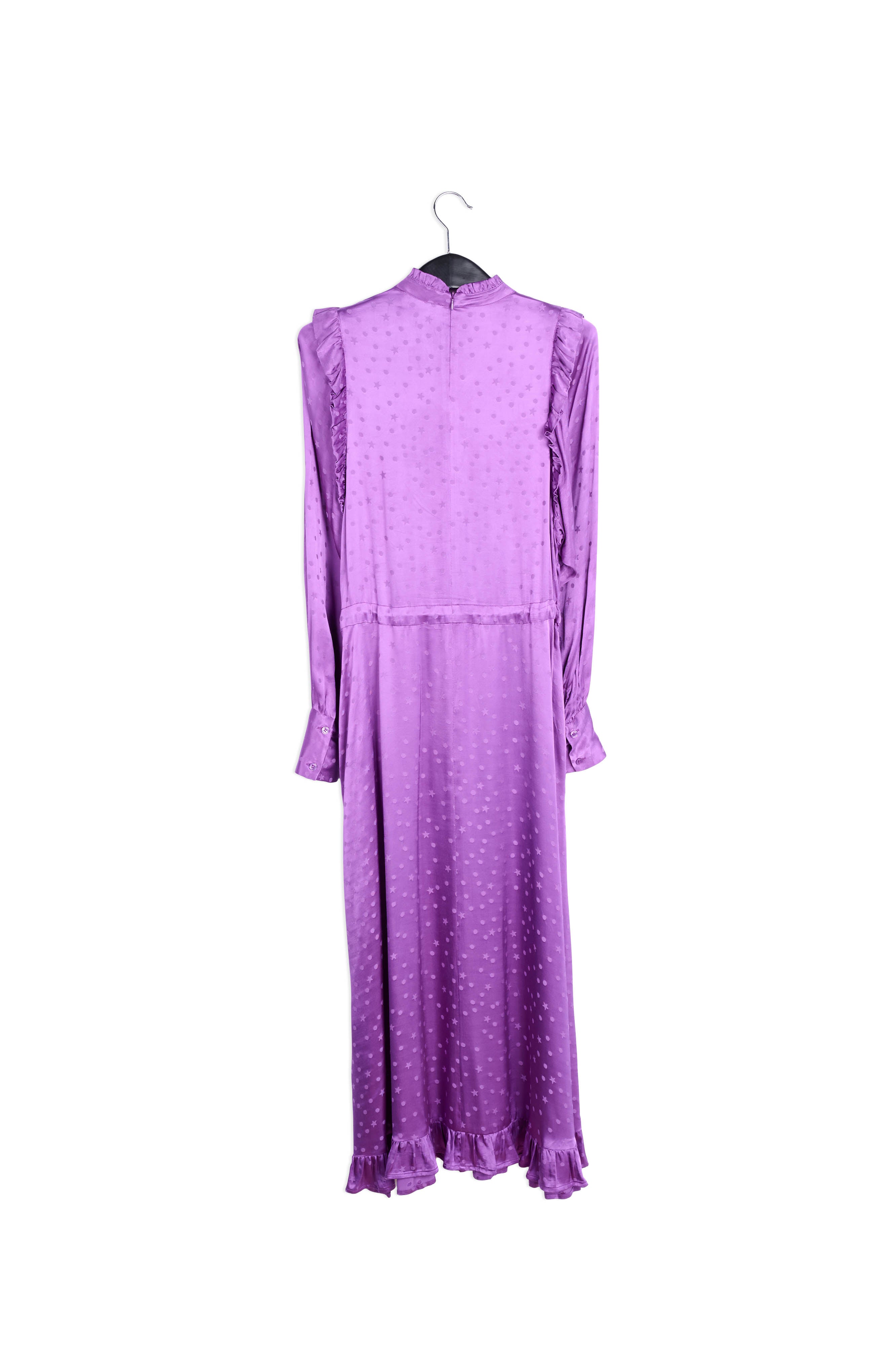 Fuchsia maxi-jurk met ruches RE—SSENTIEL | Essentiel second hand