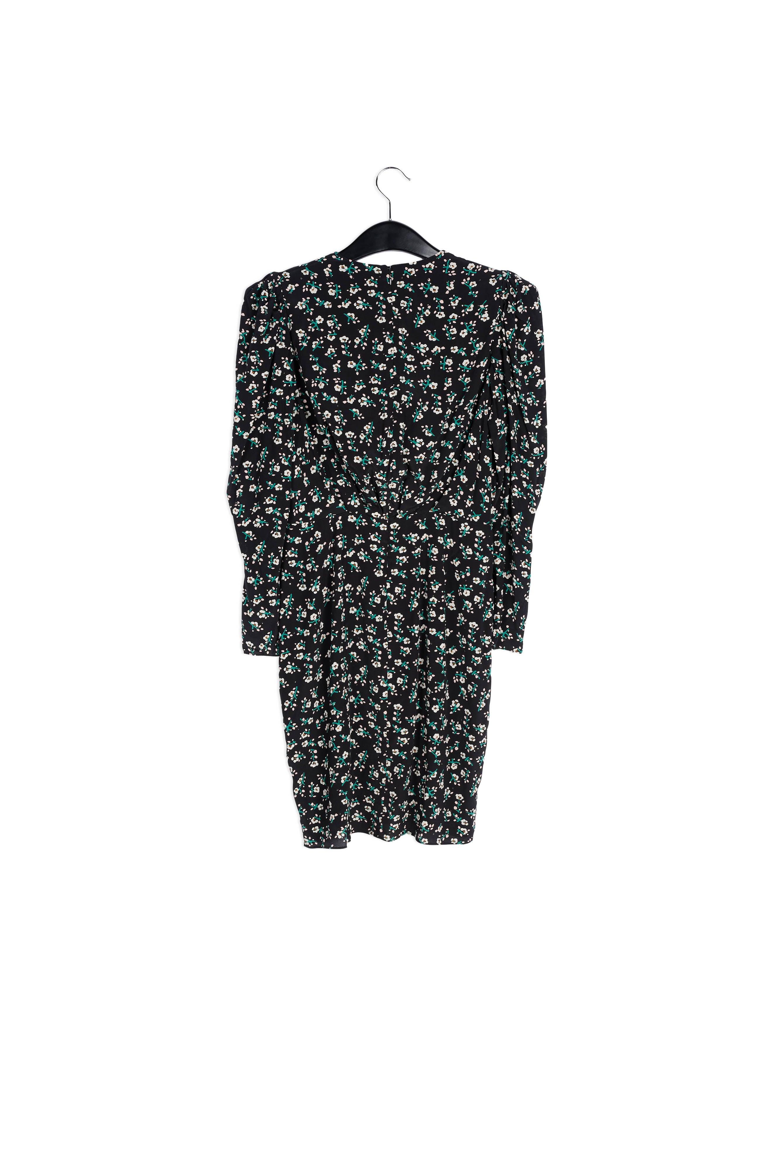Black floral mini wrap dress RE—SSENTIEL | Essentiel second hand