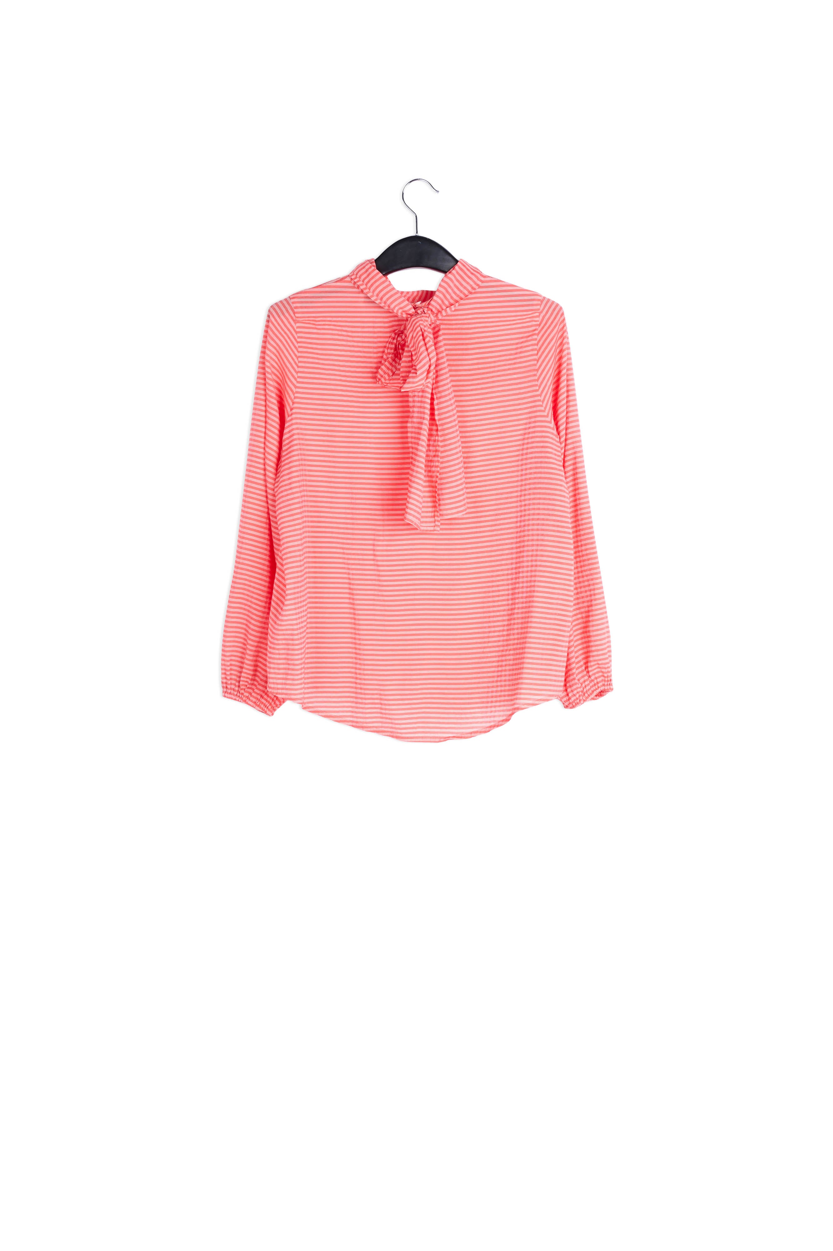 Blouse à carreaux rouges et saumon avec foulard RE—SSENTIEL | Essentiel second hand