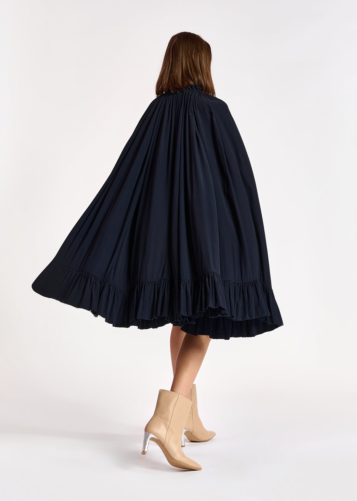 Dark blue ruffled oversized dress RE—SSENTIEL | Essentiel second hand