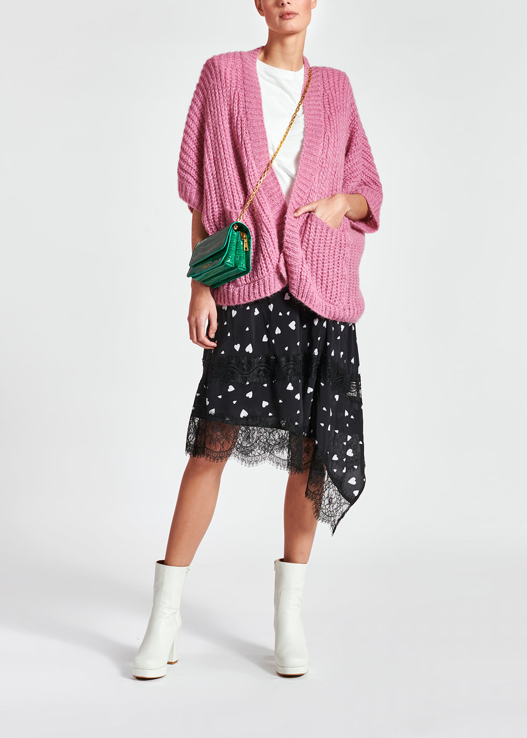 Roze cardigan van mohairmix RE—SSENTIEL | Essentiel second hand