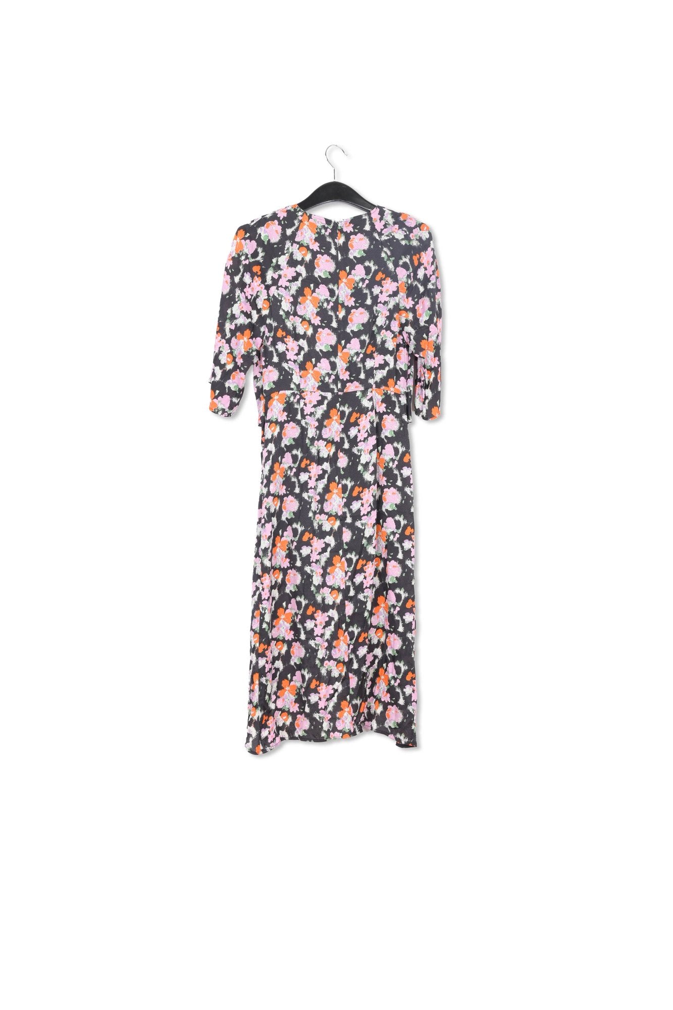 Robe midi bleu foncé à  fleurs RE—SSENTIEL | Essentiel second hand