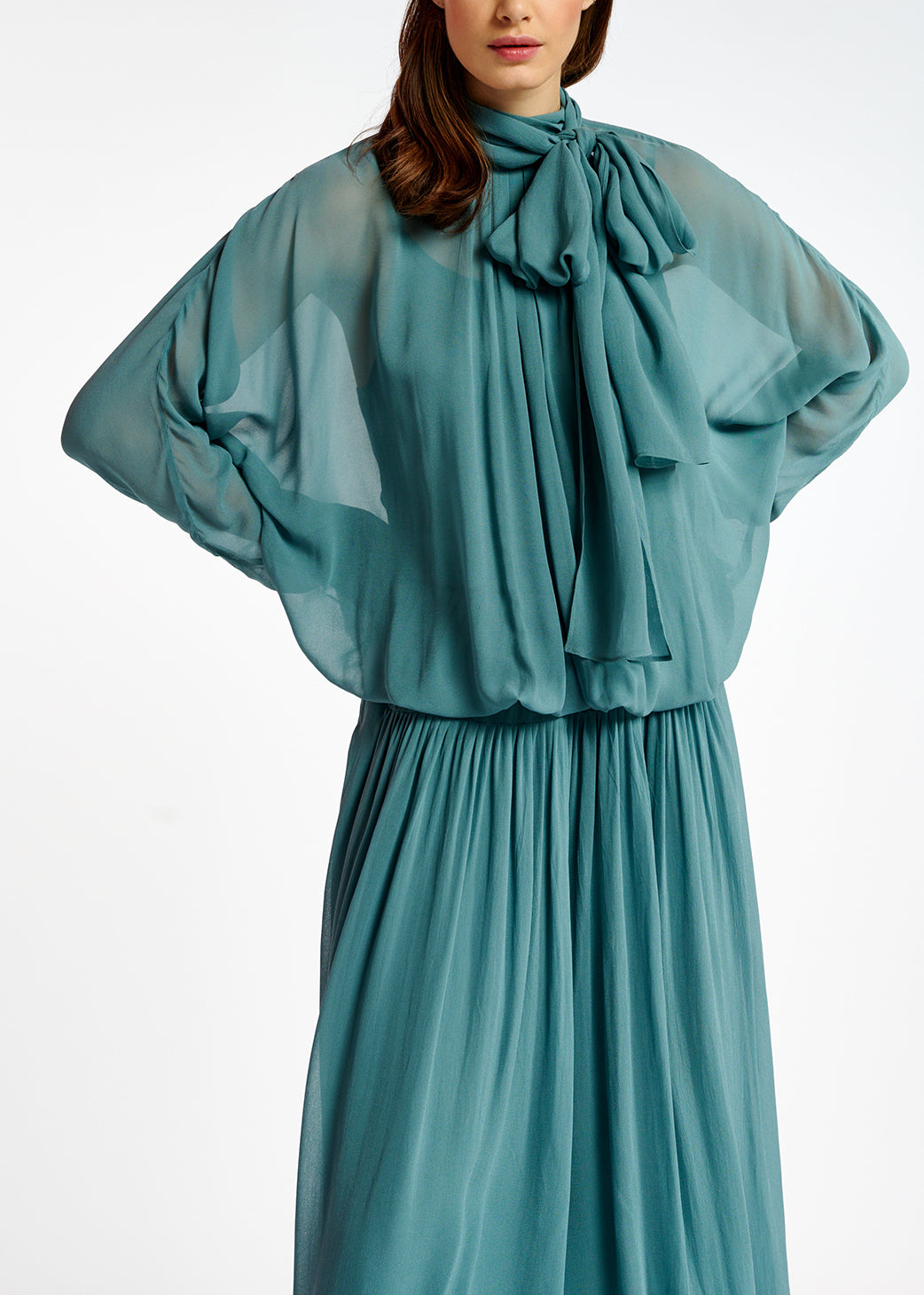 Blauwe volumineuze maxi-jurk RE—SSENTIEL | Essentiel second hand