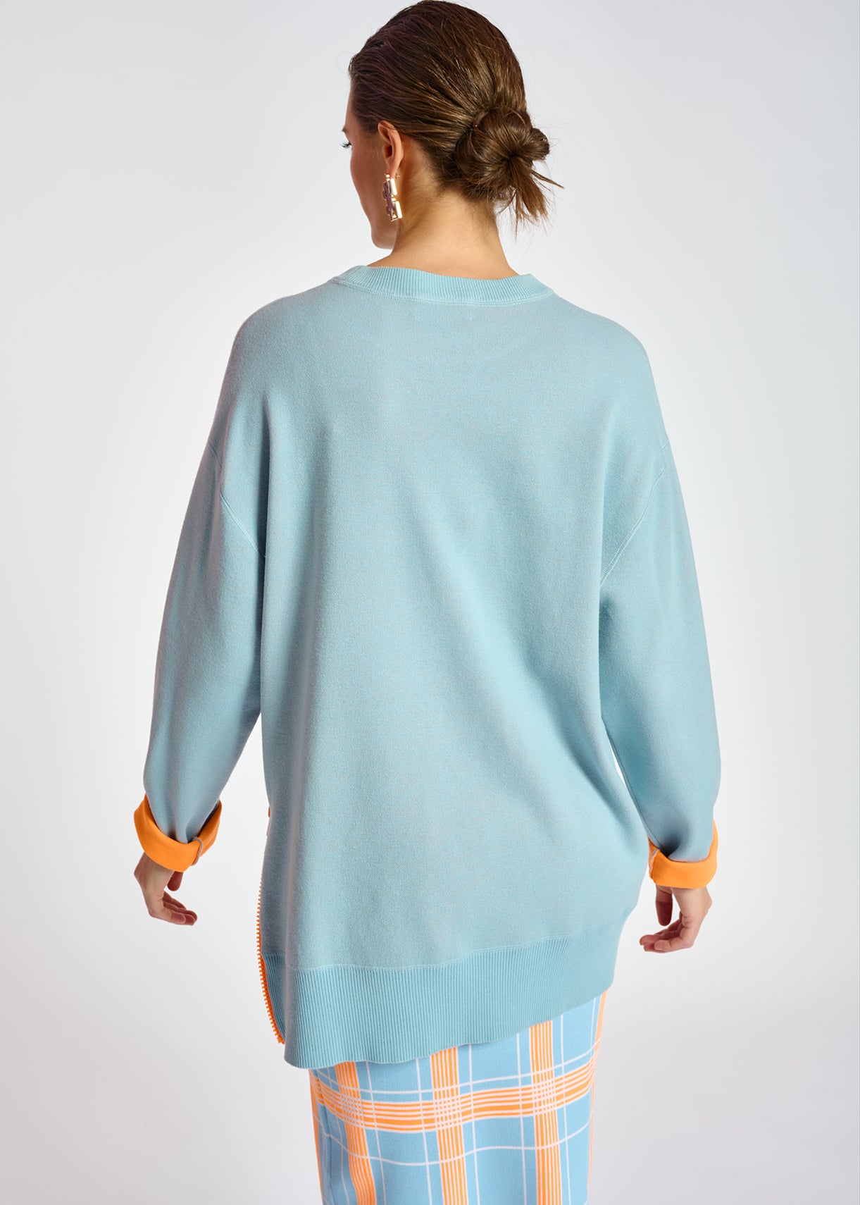 Pull carré en tricot bleu clair RE—SSENTIEL | Essentiel second hand