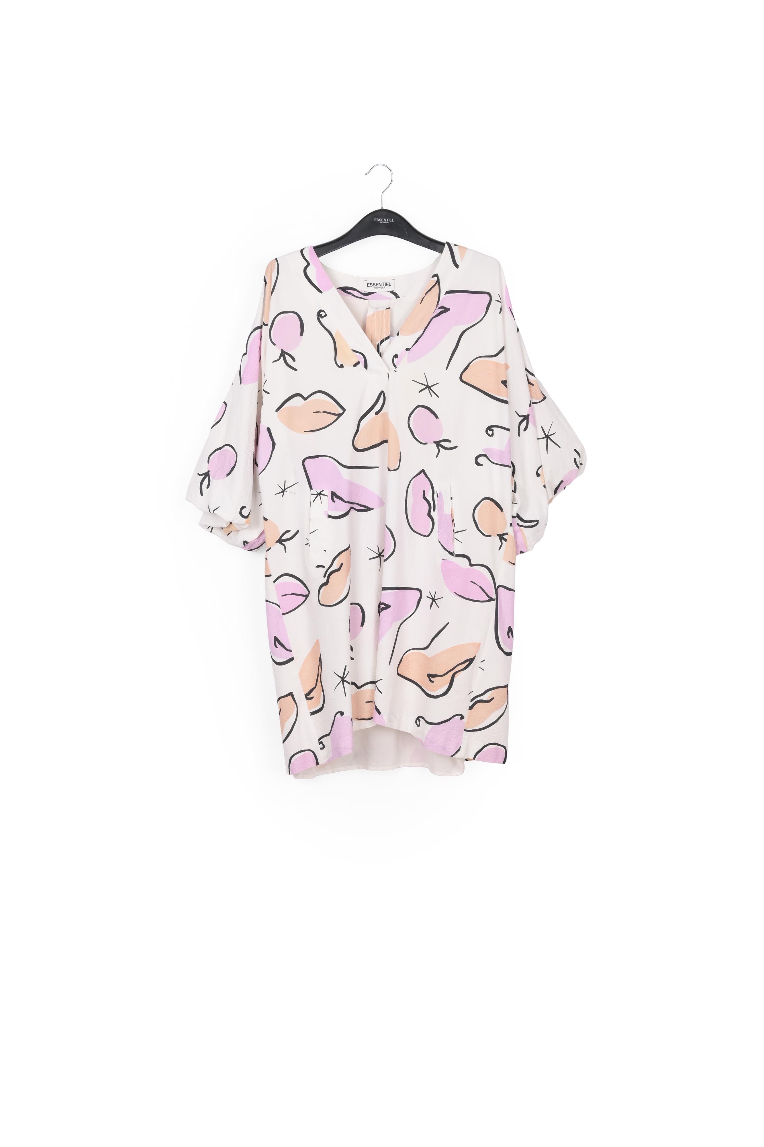 Mini robe blanche à imprimé abstrait RE—SSENTIEL | Essentiel second hand