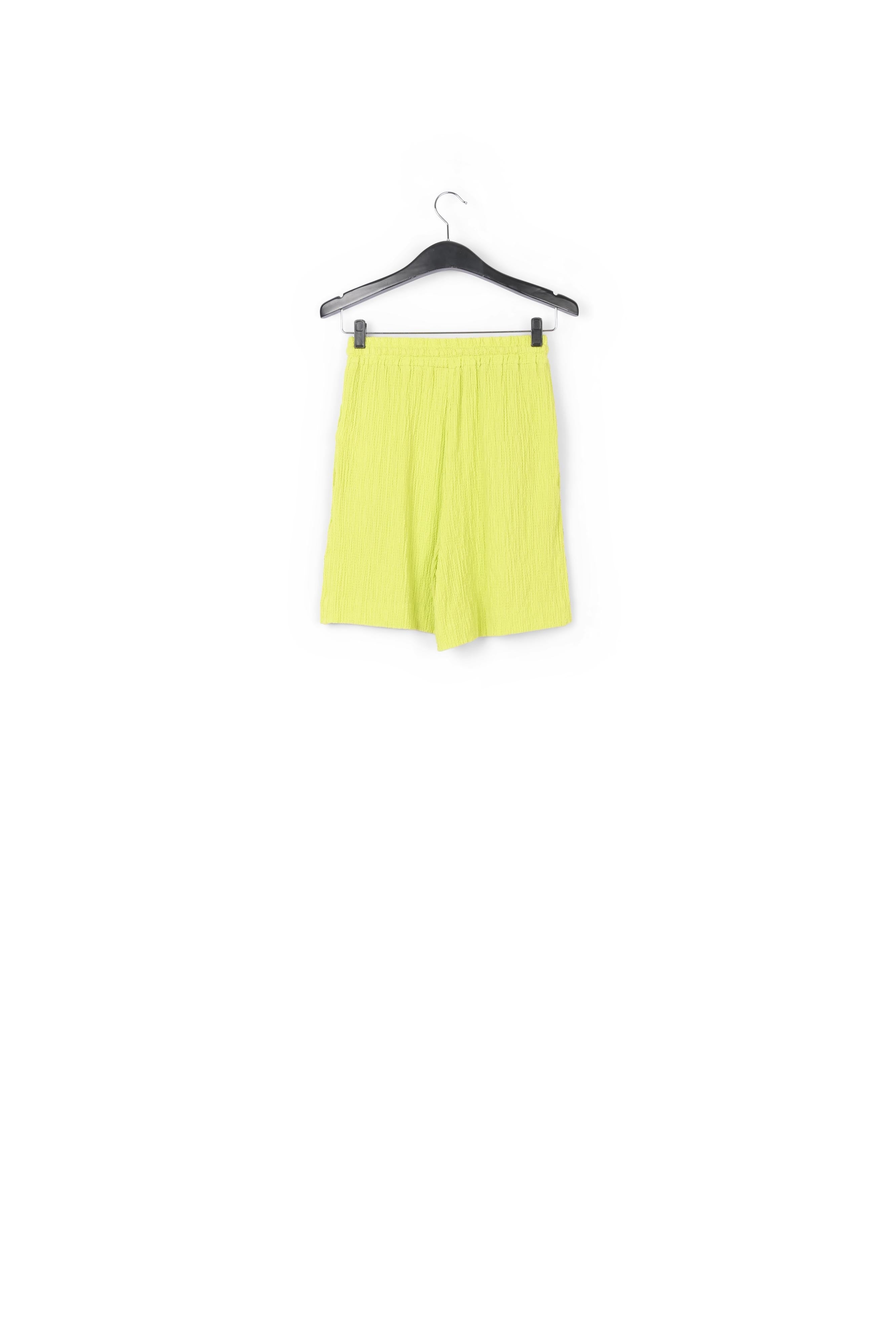 Lime green seersucker shorts RE—SSENTIEL | Essentiel second hand