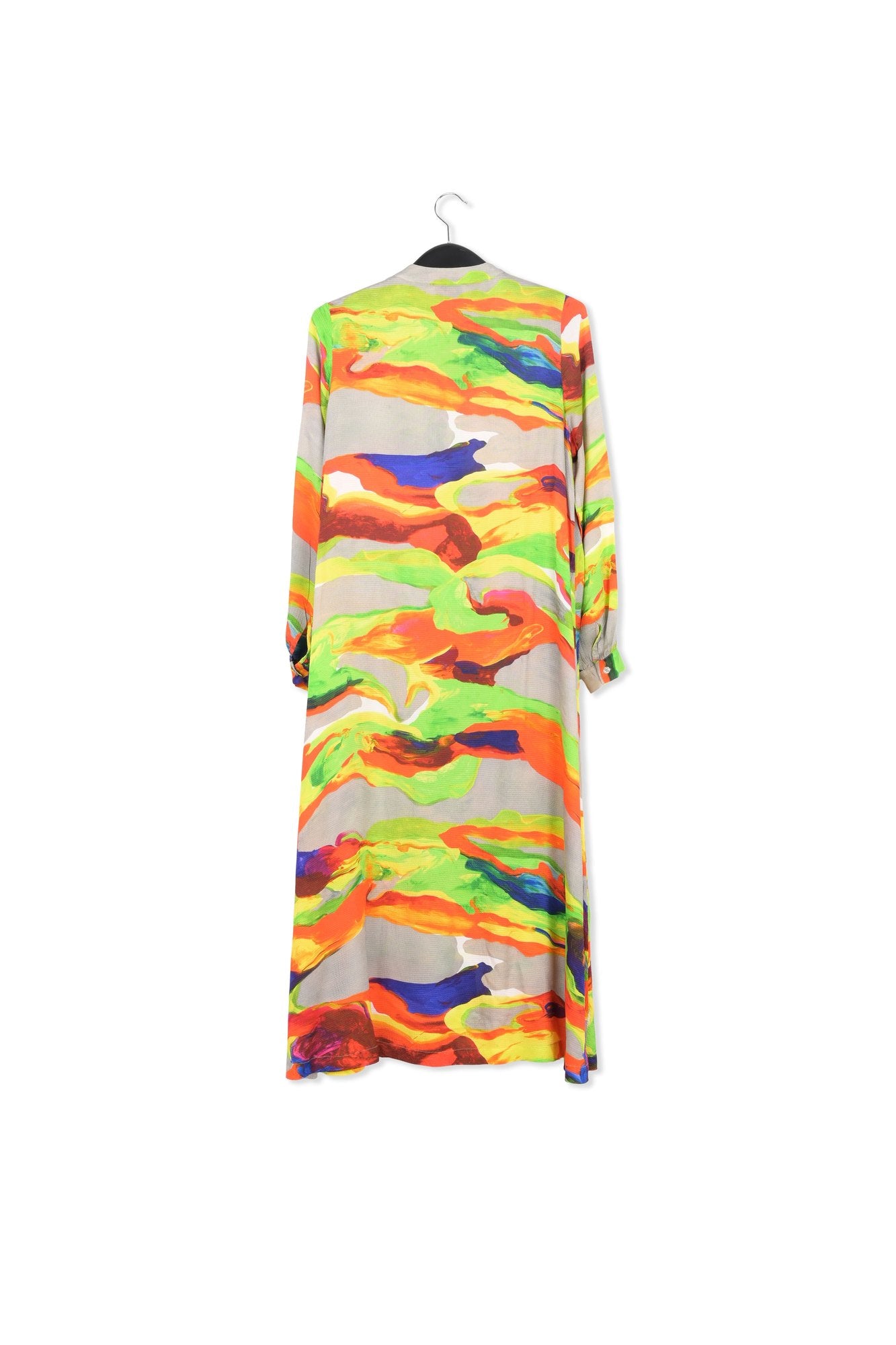 Multicolor midi-length shirt dress with paint stroke print RE—SSENTIEL | Essentiel second hand