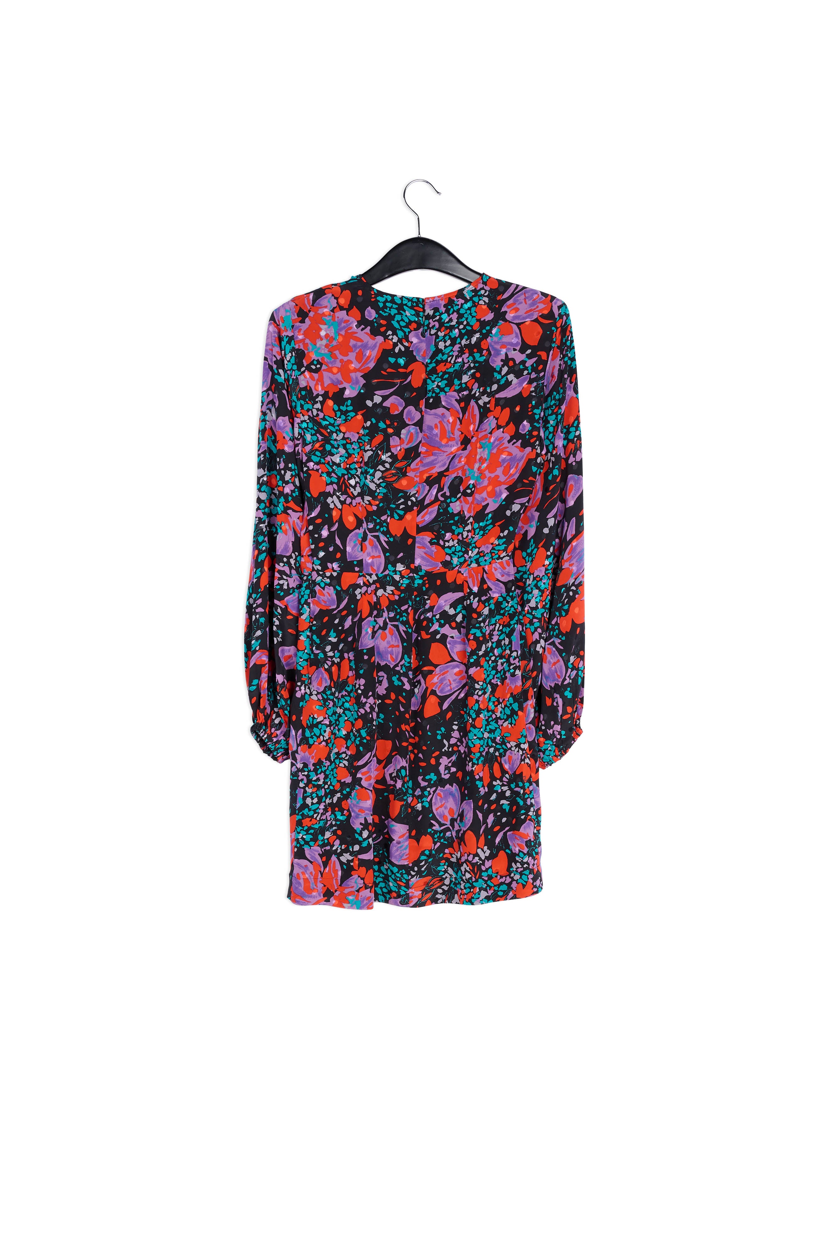 Zwarte mini-jurk van zijden jacquard RE—SSENTIEL | Essentiel second hand