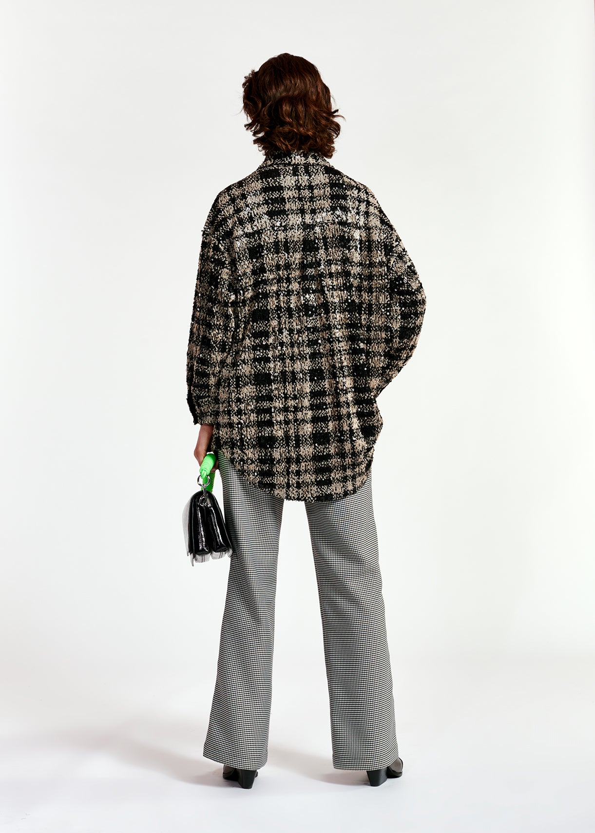 Black and white sequined overshirt RE—SSENTIEL | Essentiel second hand