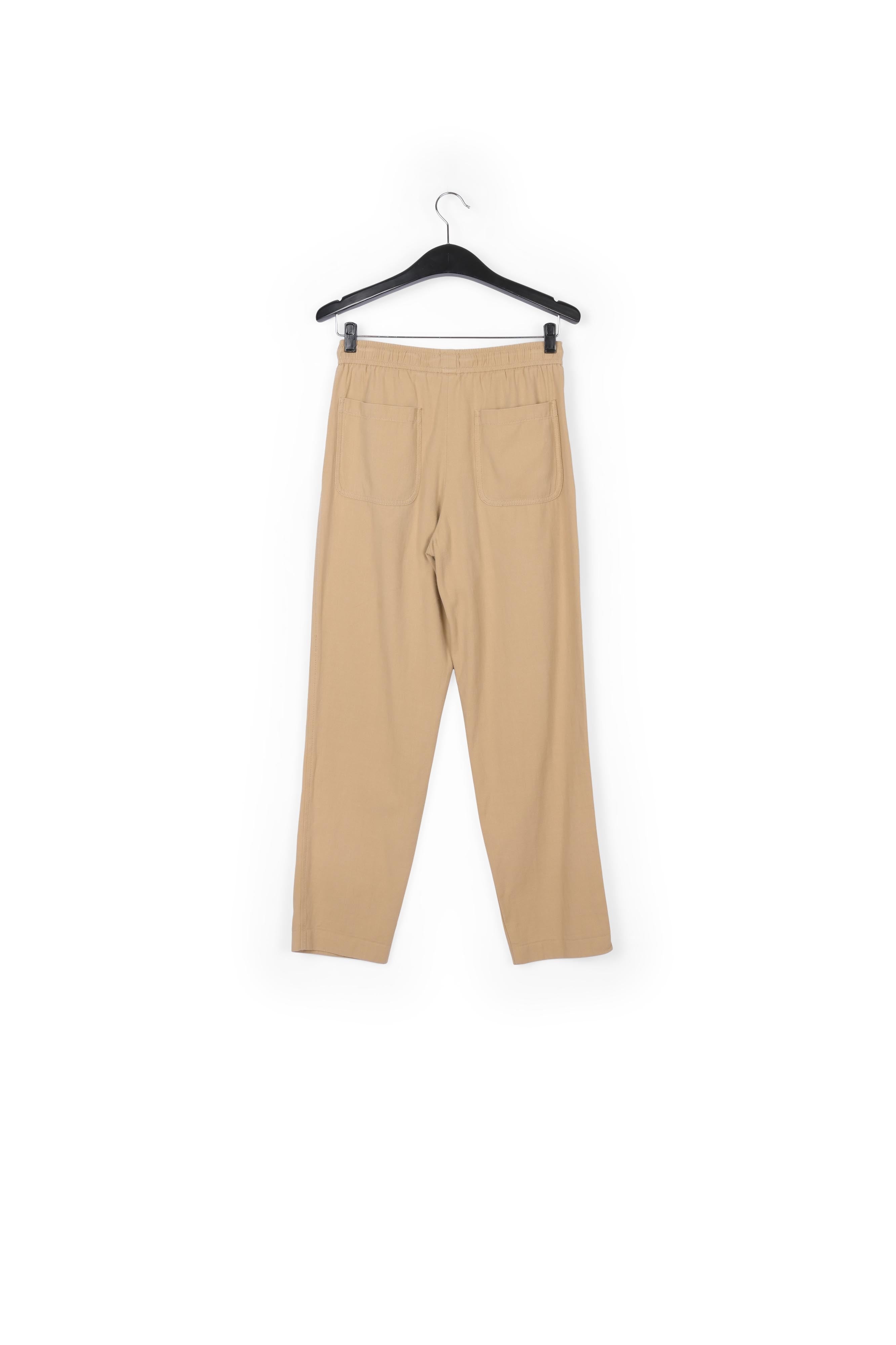 Pantalon fuselé en coton beige RE—SSENTIEL | Essentiel second hand