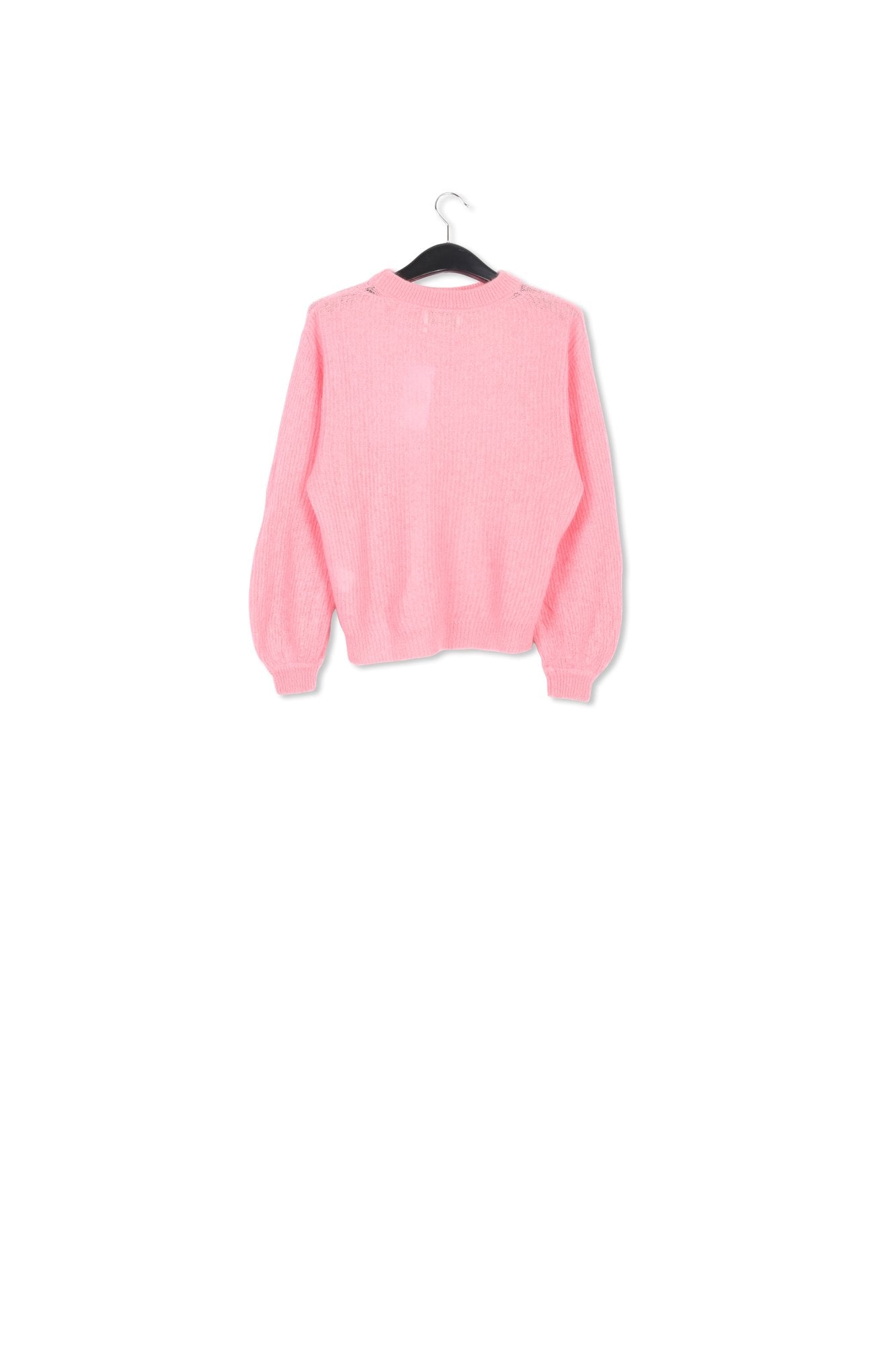 Pink knit sweater with voluminous sleeves RE—SSENTIEL | Essentiel second hand