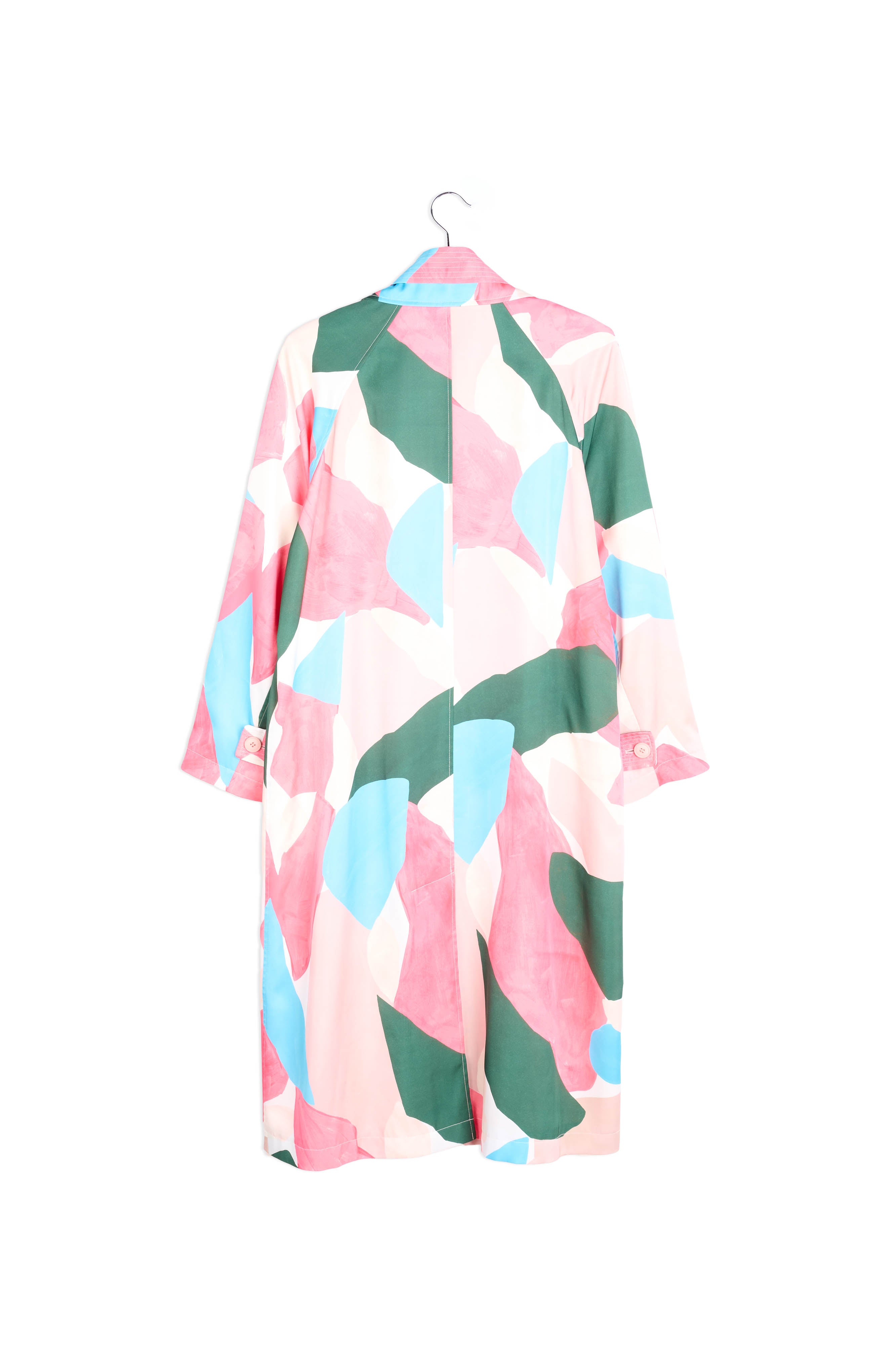 Light pink, pink and blue trench coat dress RE—SSENTIEL | Essentiel second hand