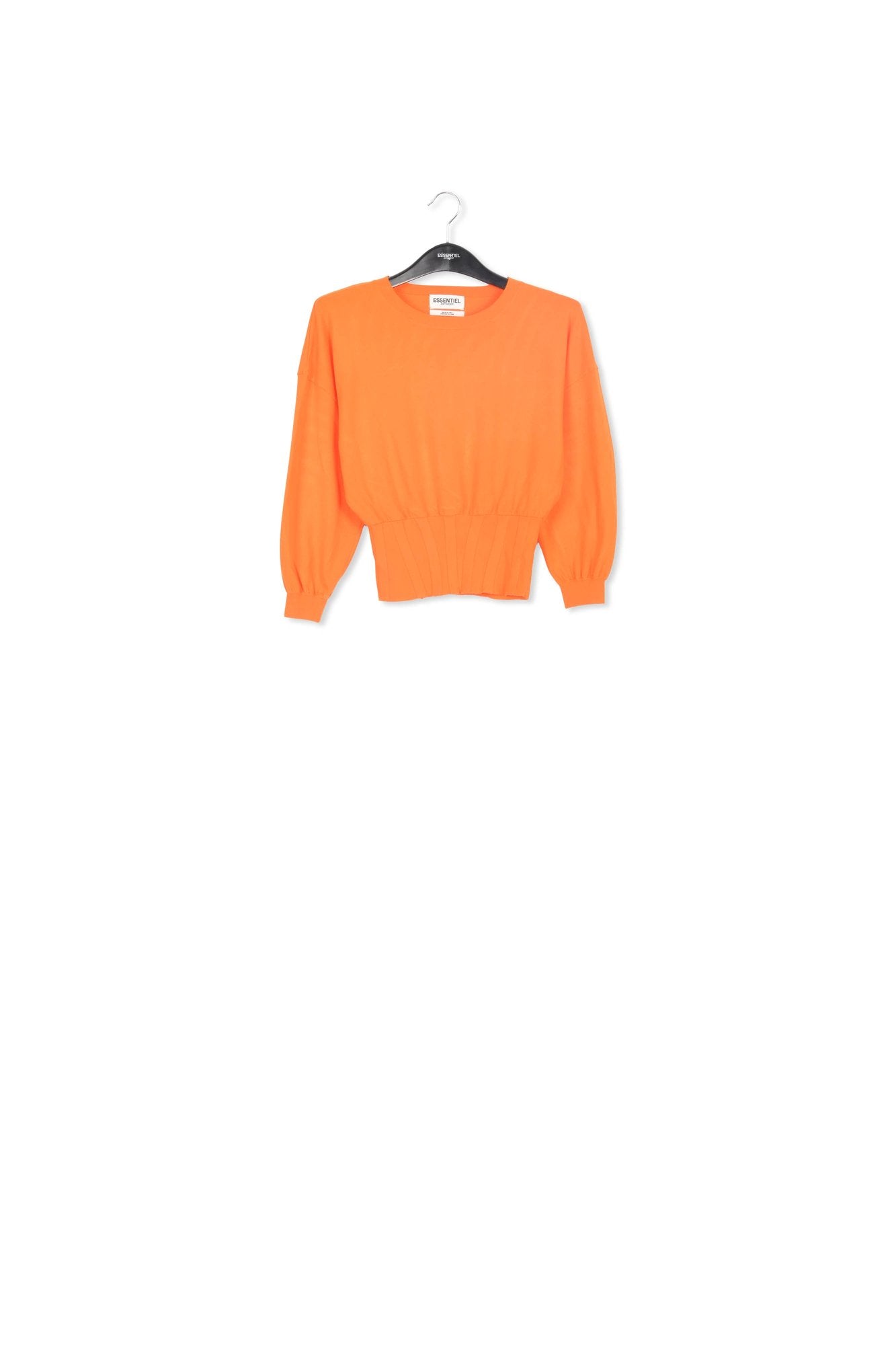 Orange knitted sweater with fitted waist RE—SSENTIEL | Essentiel second hand