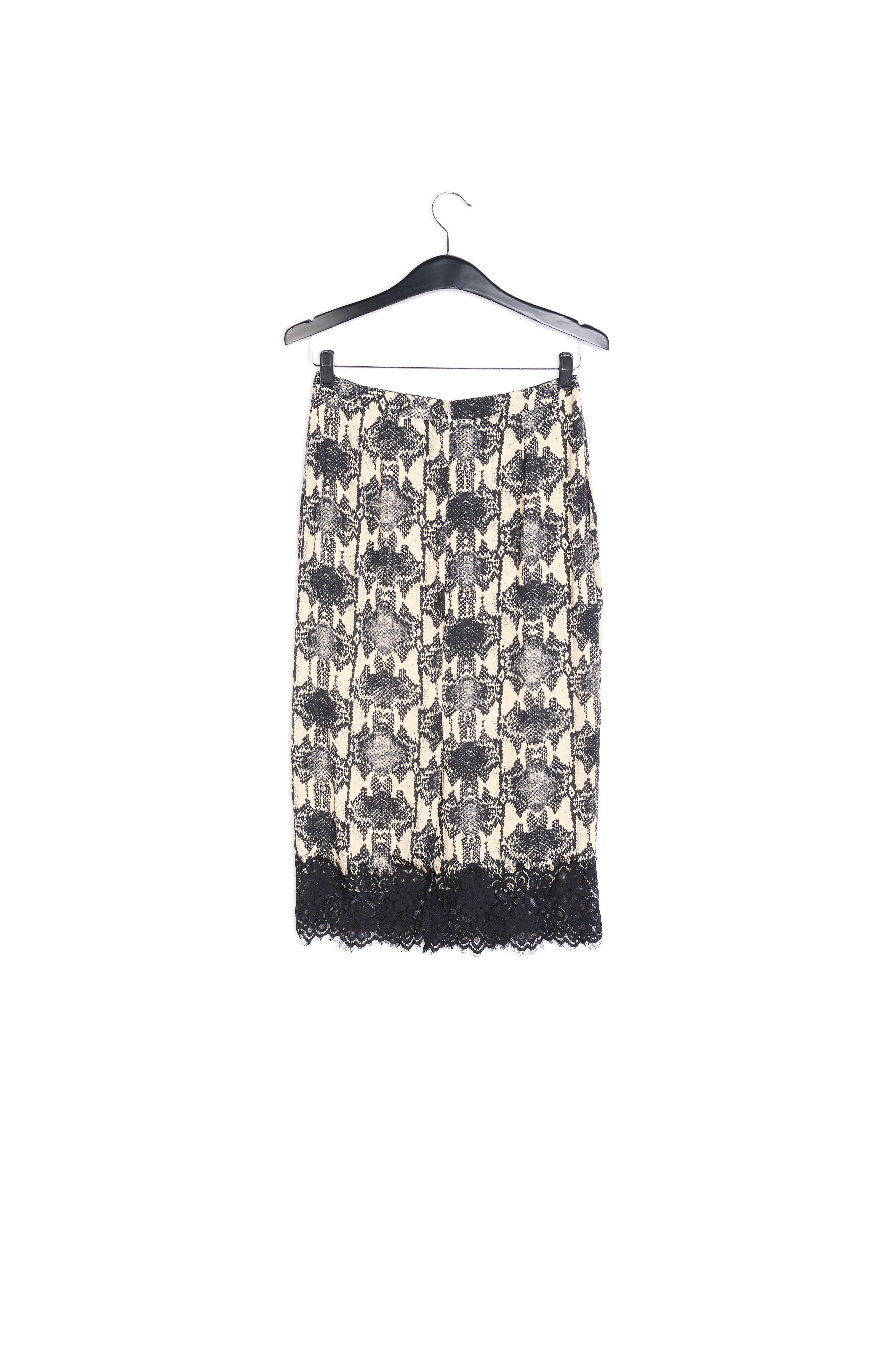 Gebroken witte kokerrok met slangenprint RE—SSENTIEL | Essentiel second hand