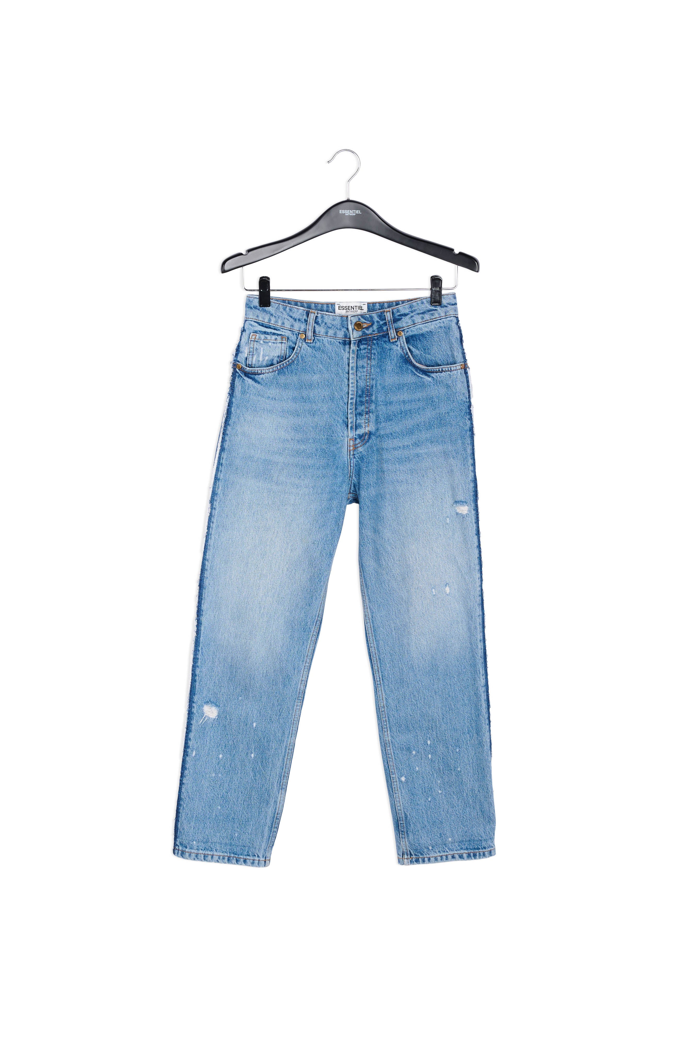 Donkerblauwe afgewassen jeans met hoge taille RE—SSENTIEL | Essentiel second hand