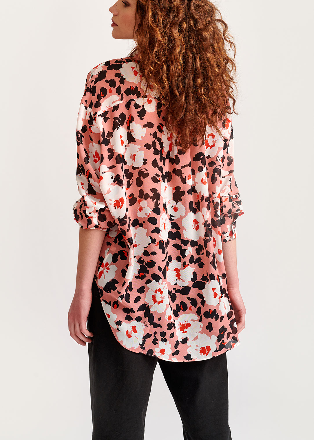 Chemise noire à  imprimé floral RE—SSENTIEL | Essentiel second hand