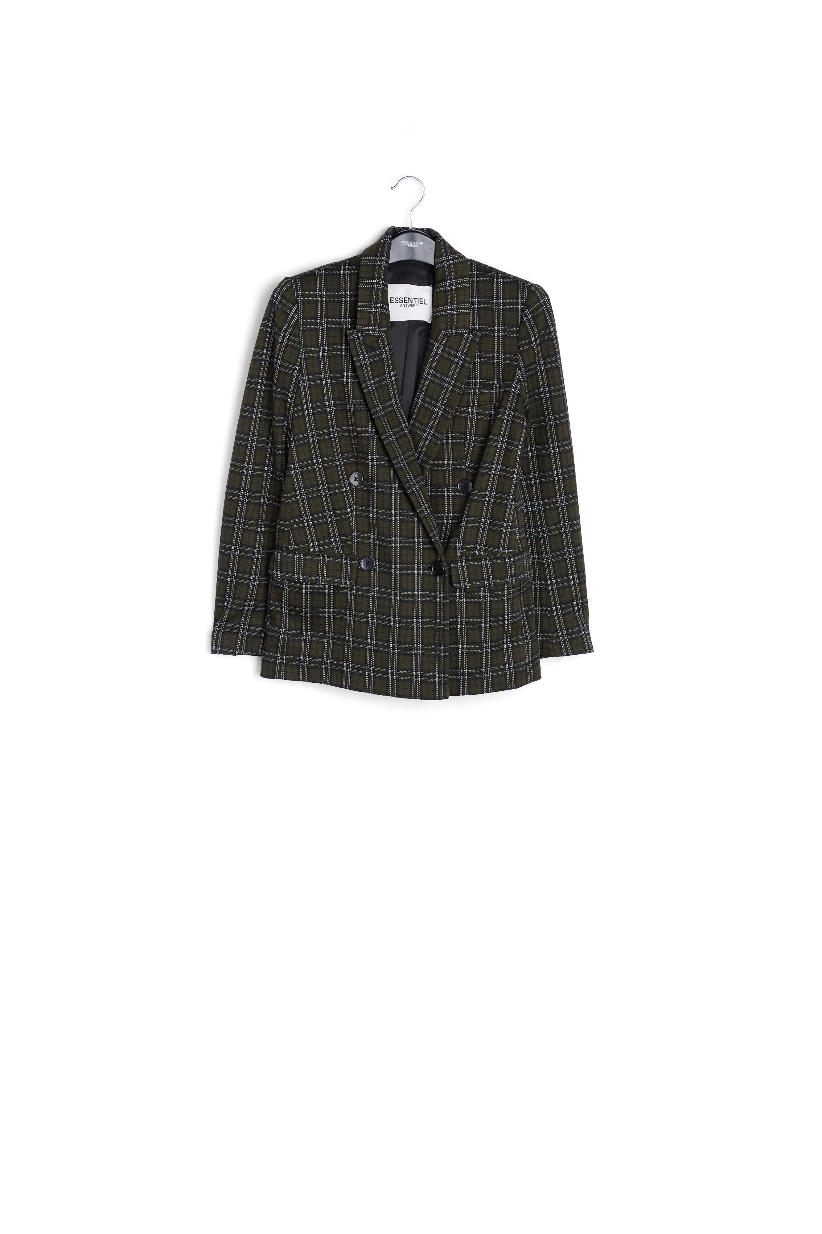 Blazer croisé à pied-de-poule RE—SSENTIEL | Essentiel second hand