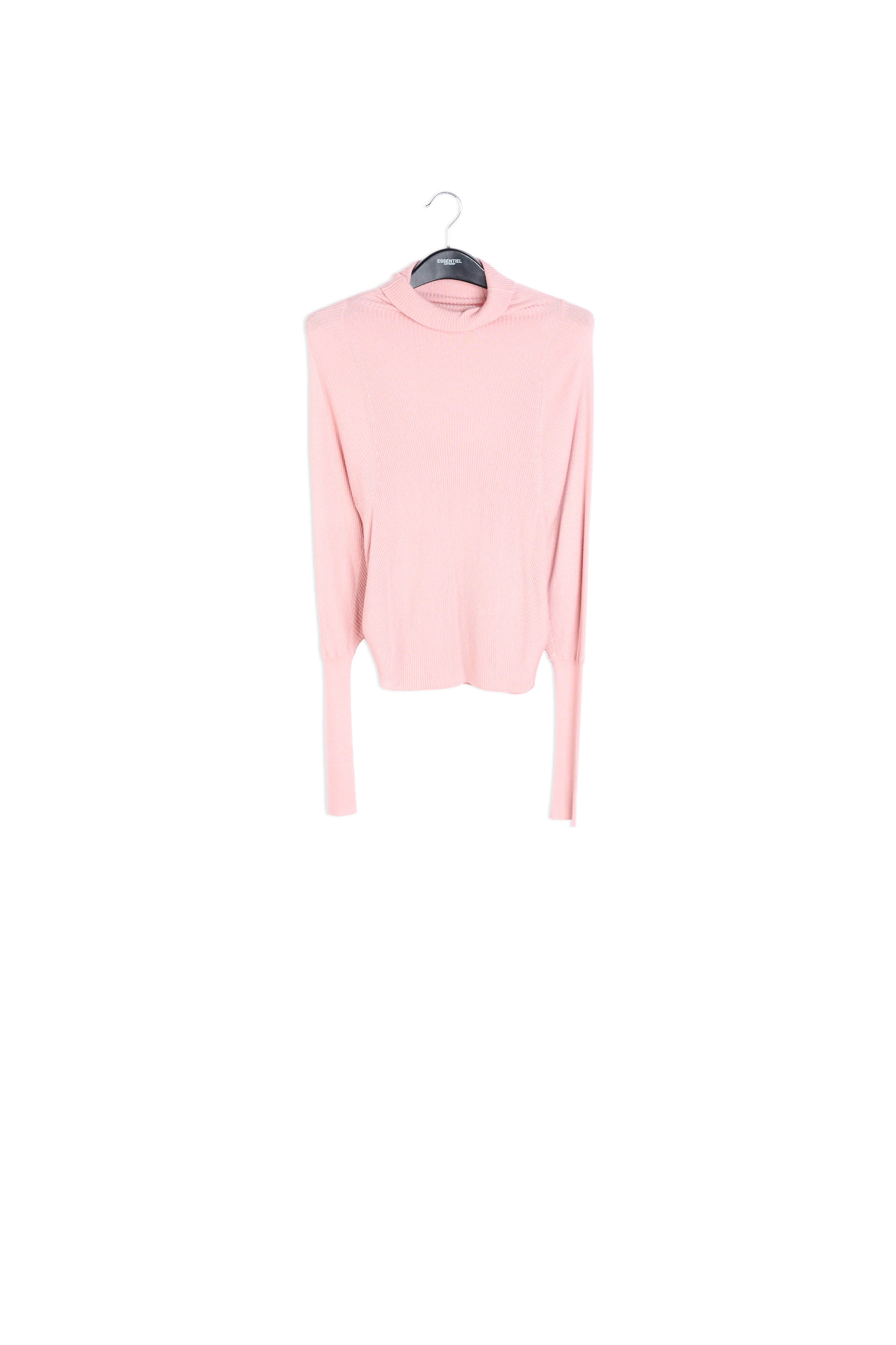 Pull à col roulé rose manches chauve-souris RE—SSENTIEL | Essentiel second hand