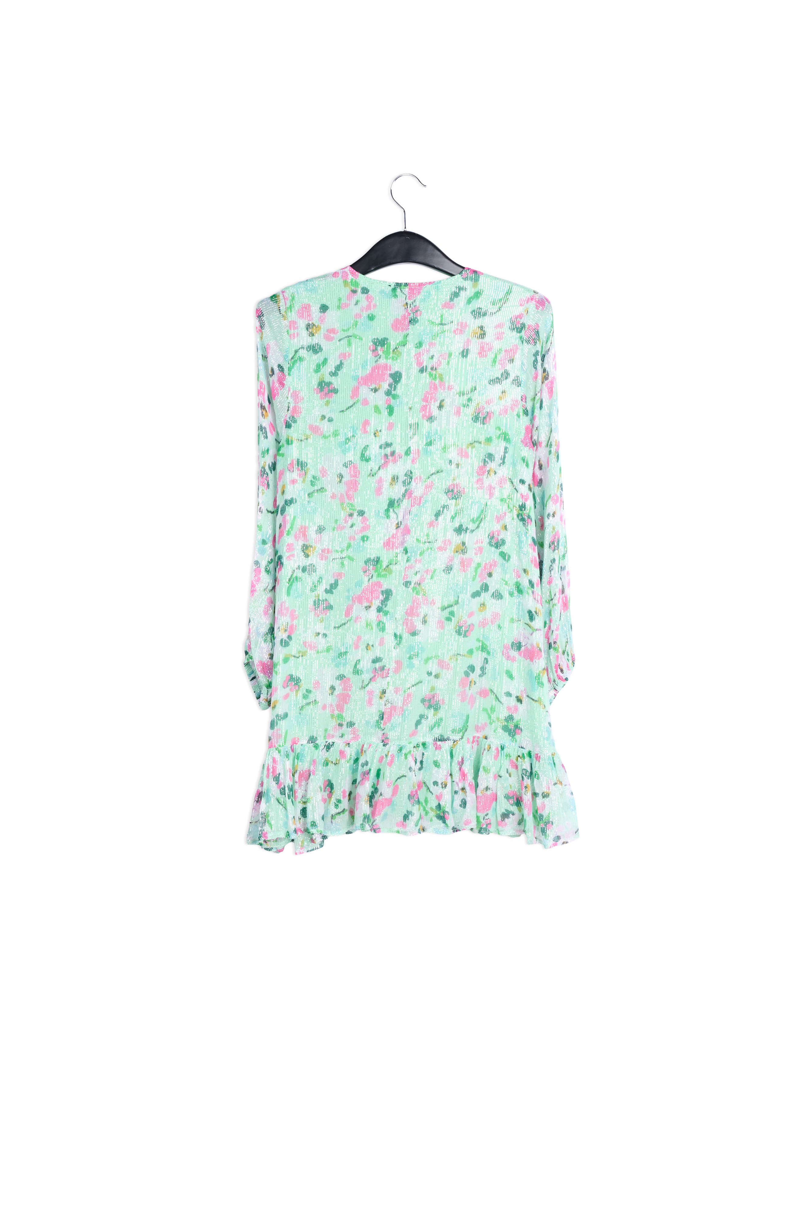 Robe trapèze vert menthe à imprimé floral RE—SSENTIEL | Essentiel second hand