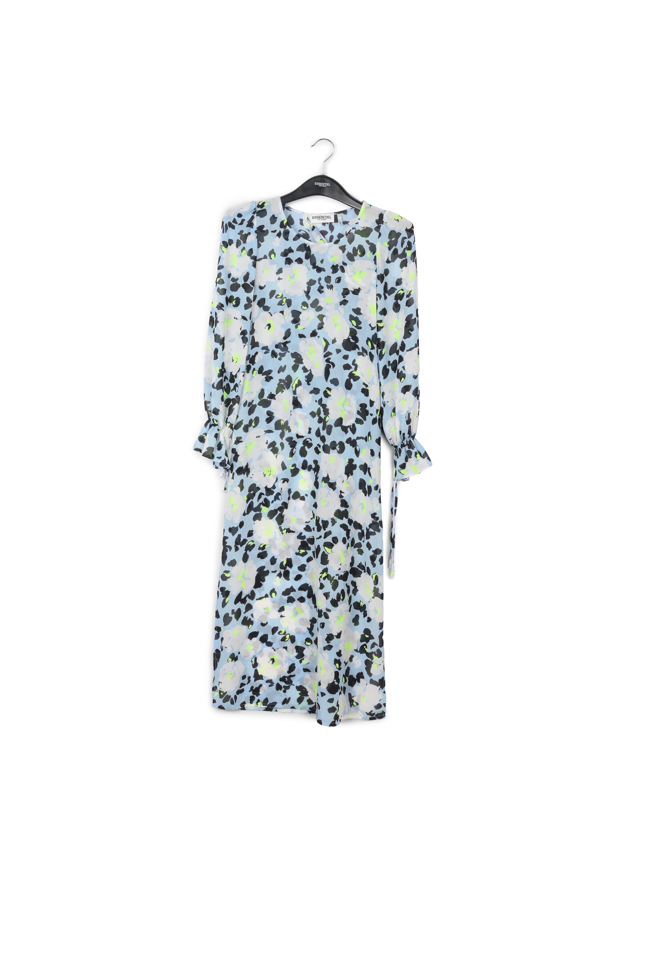 Light blue floral-print belted midi dress RE—SSENTIEL | Essentiel second hand