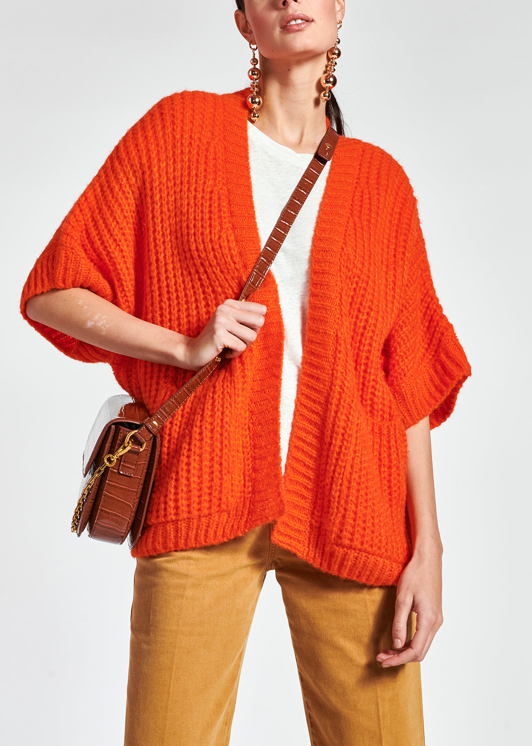 Orange mohair-blend cardigan RE—SSENTIEL | Essentiel second hand
