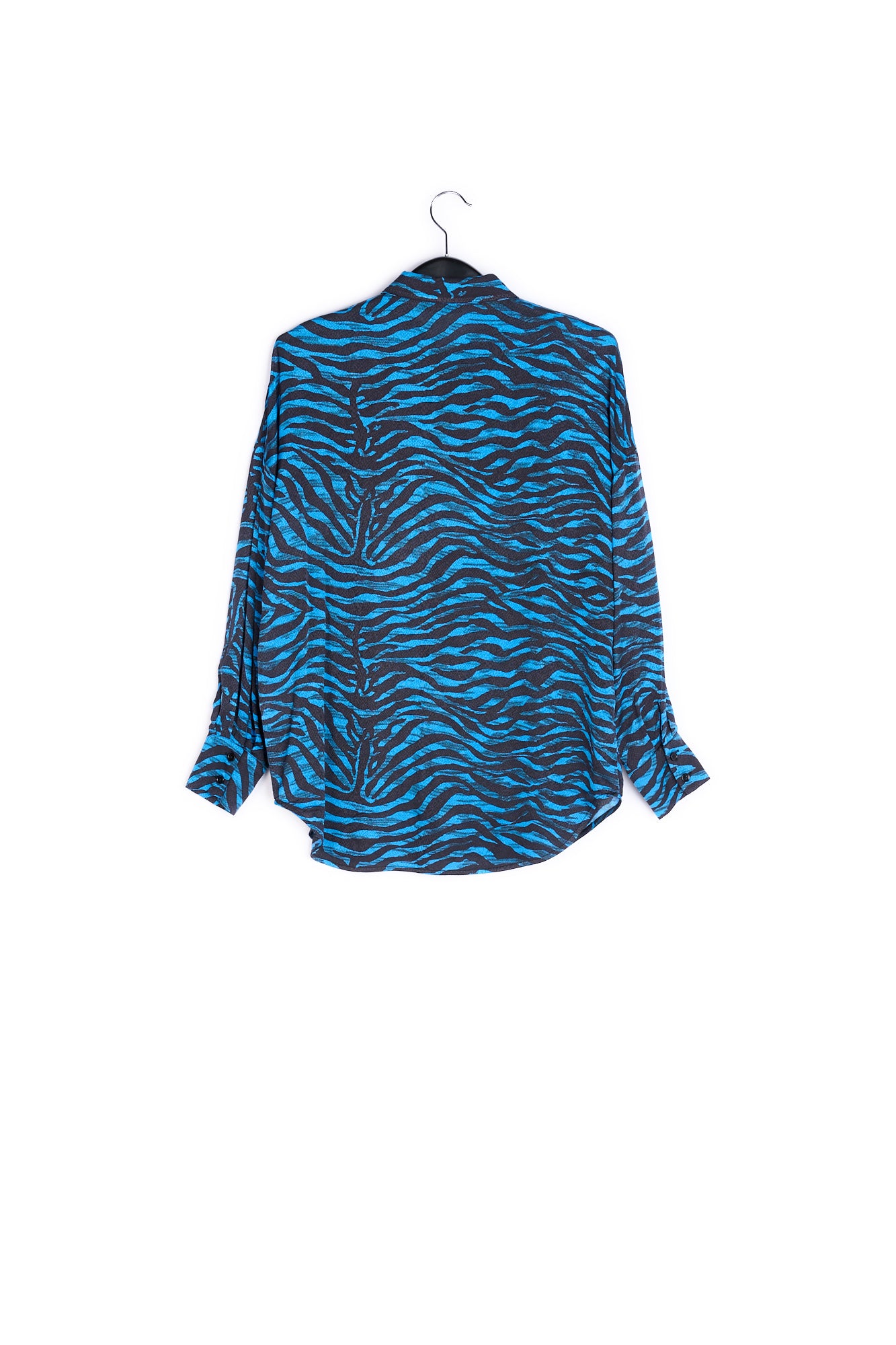 Turquoise and black zebra print oversized shirt RE—SSENTIEL | Essentiel second hand