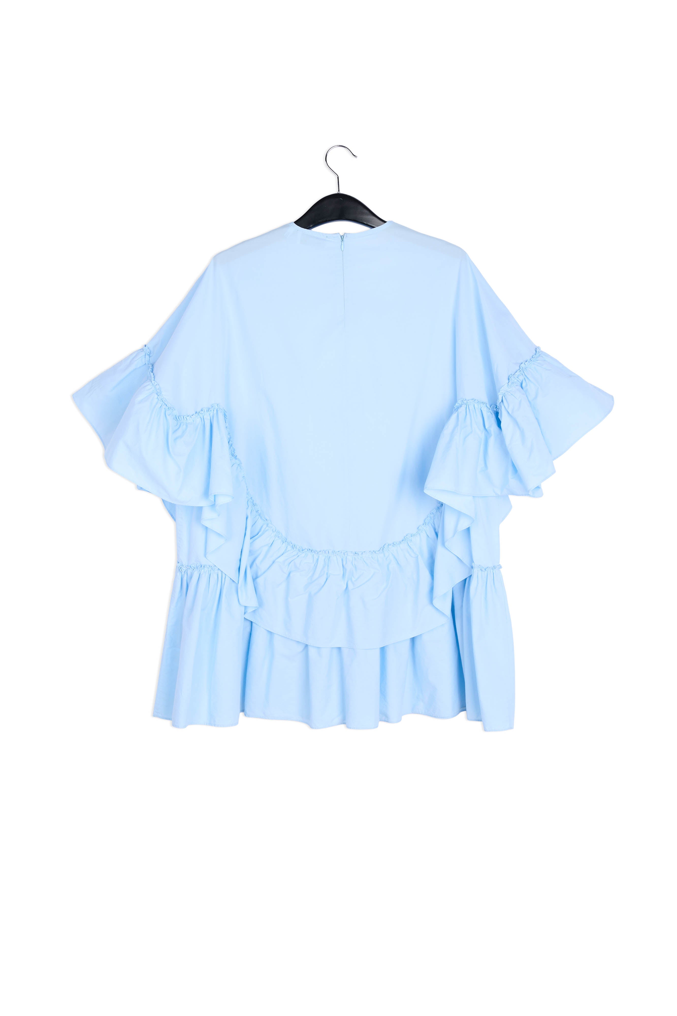 Light blue ruffled cotton dress RE—SSENTIEL | Essentiel second hand