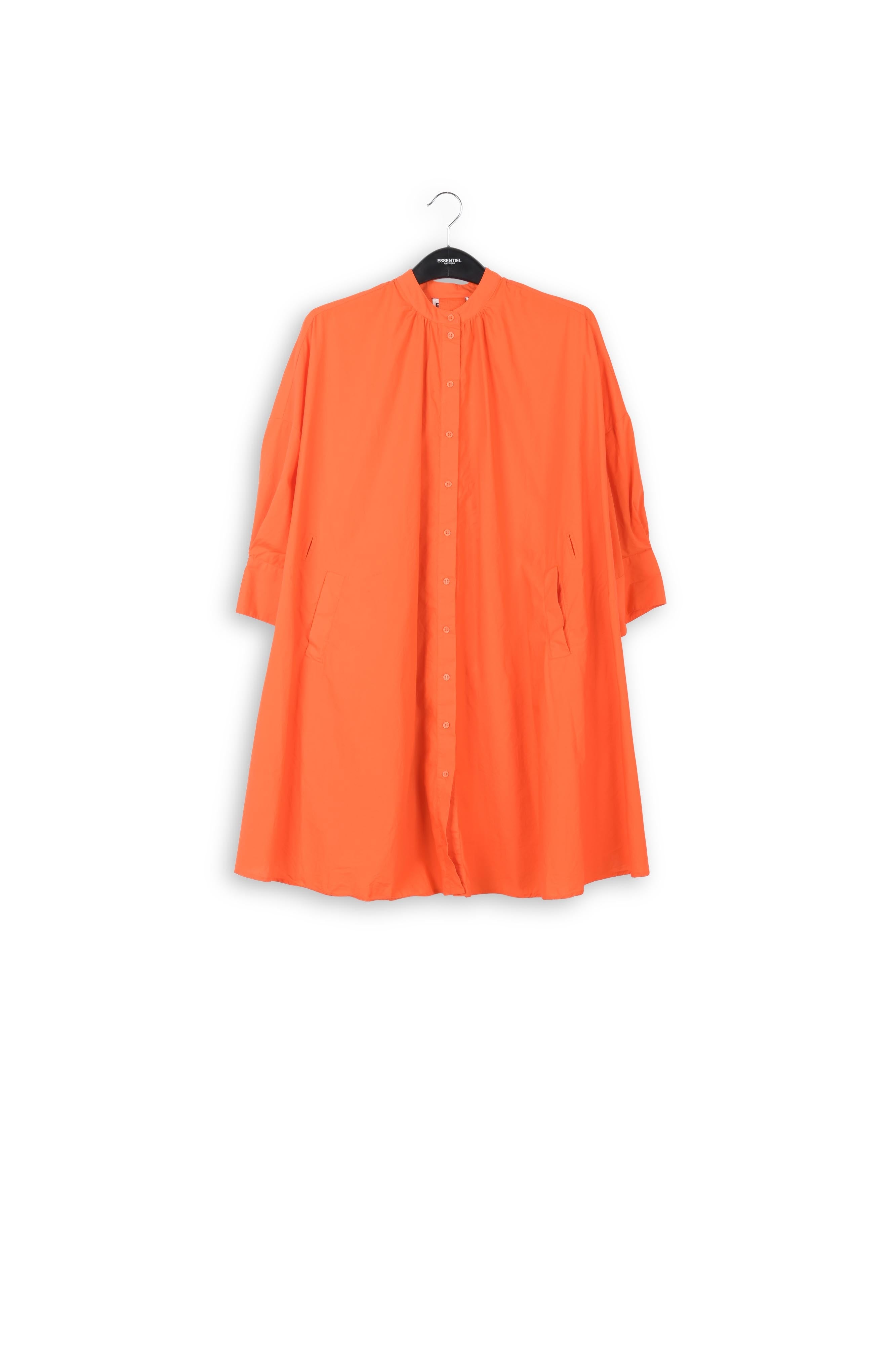 Orange cotton oversized knee-length shirt dress RE—SSENTIEL | Essentiel second hand