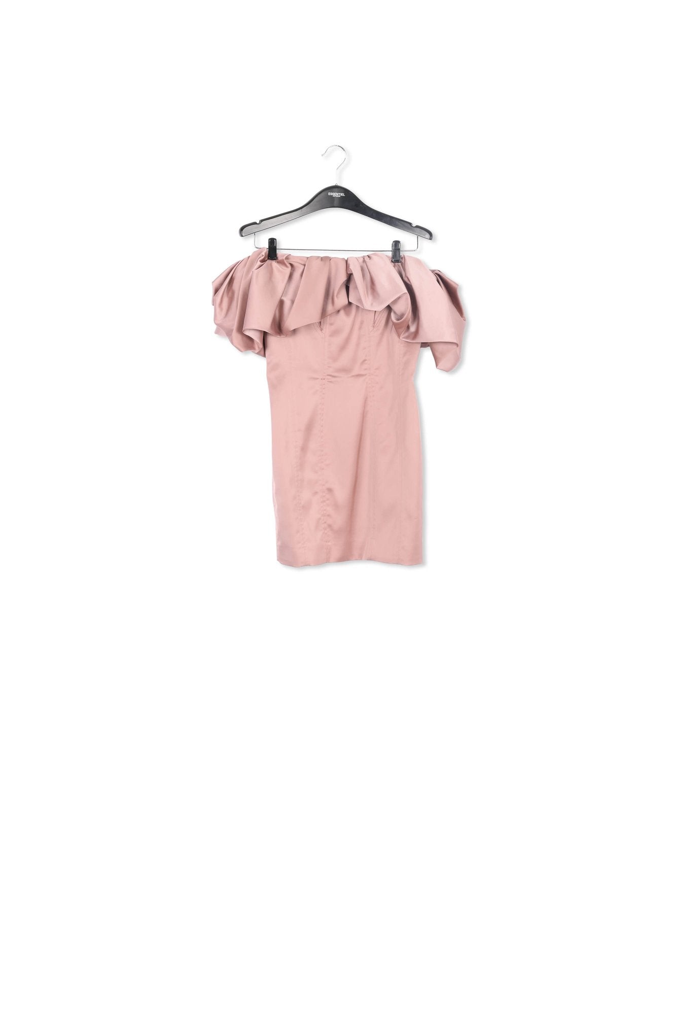 Mini robe en satin rose vintage avec volant RE—SSENTIEL | Essentiel second hand
