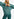Blue ajour-knitted mohair sweater Faume - seconde main