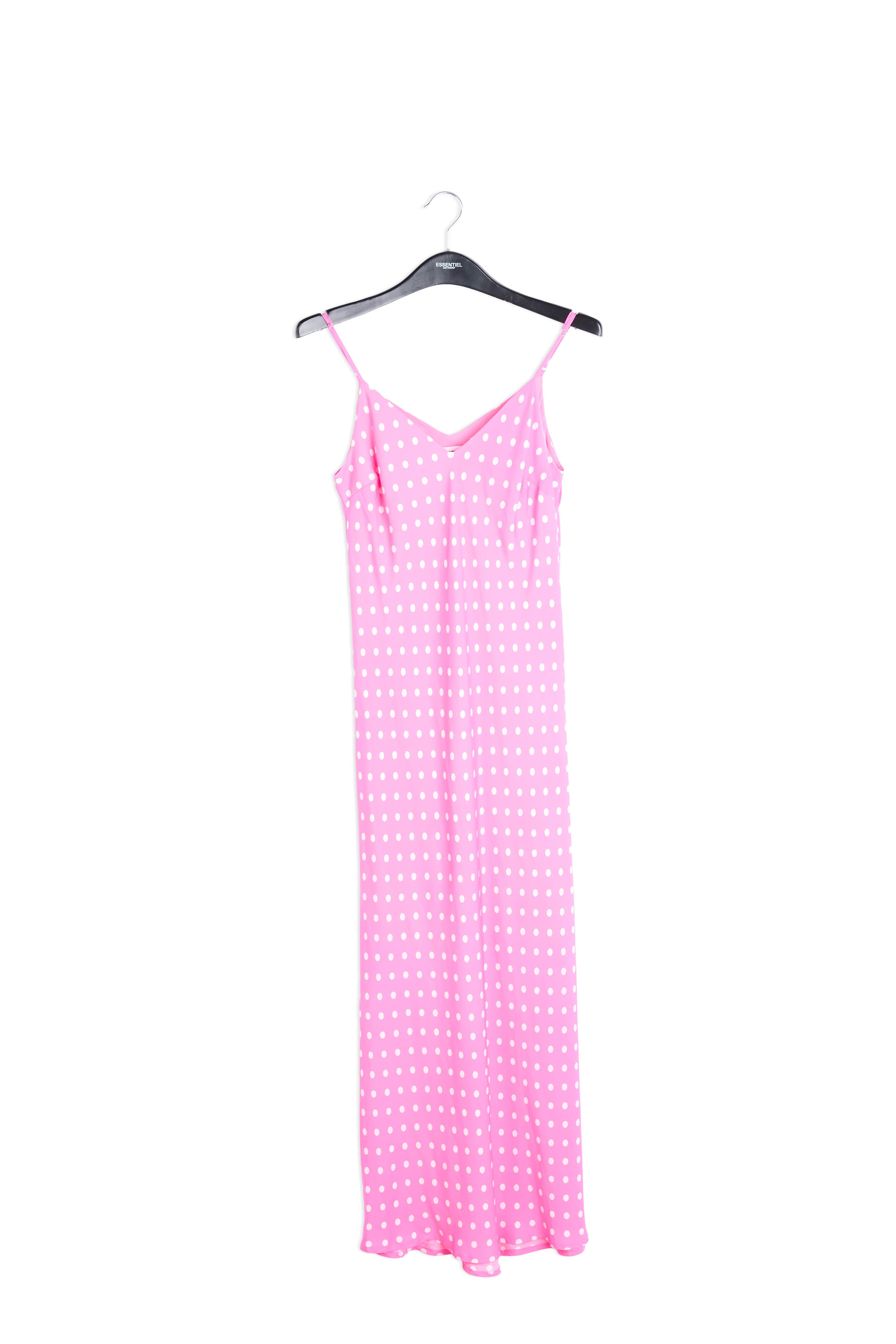Neon pink polka dot slip dress RE—SSENTIEL | Essentiel second hand
