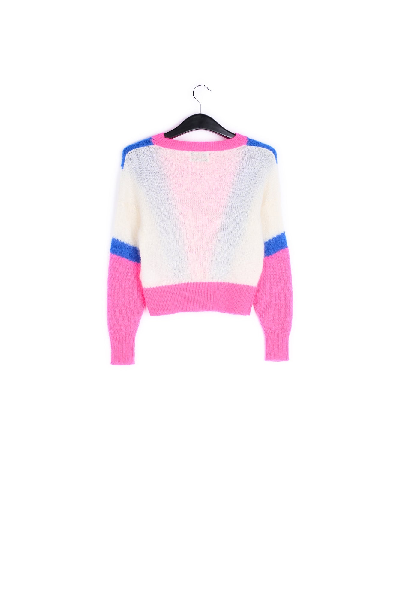 Neon pink, cobalt blue and off-white mohair-blend sweater RE—SSENTIEL | Essentiel second hand