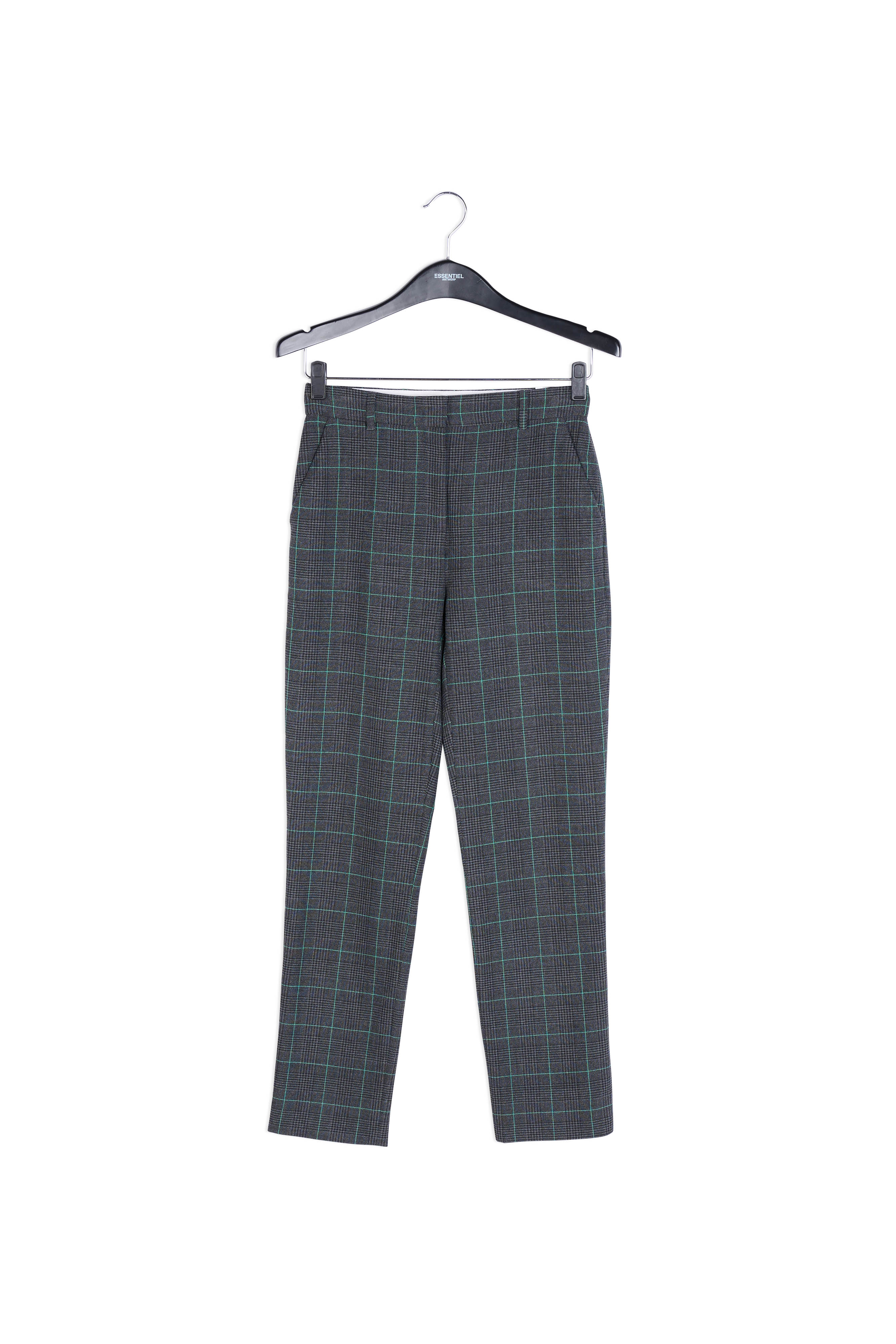 Pantalon classique à carreaux noirs et blancs RE—SSENTIEL | Essentiel second hand