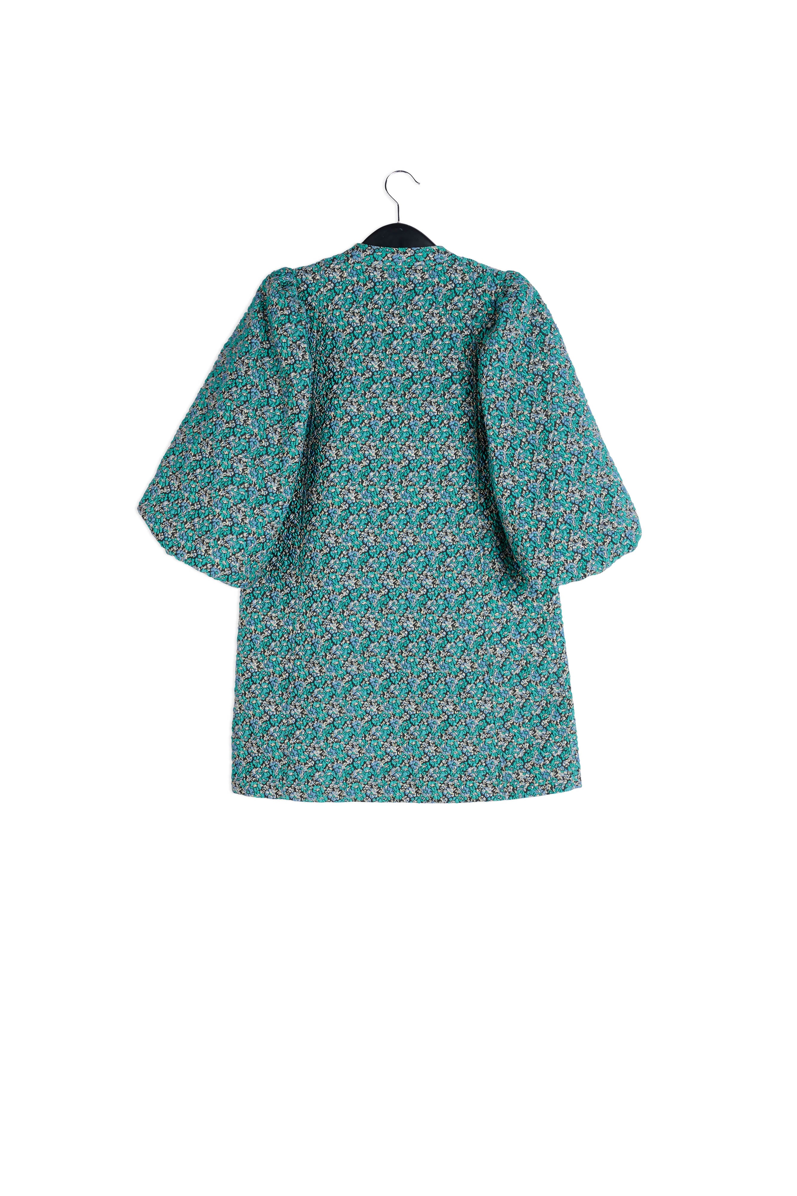 Blue floral jacquard mini dress RE—SSENTIEL | Essentiel second hand