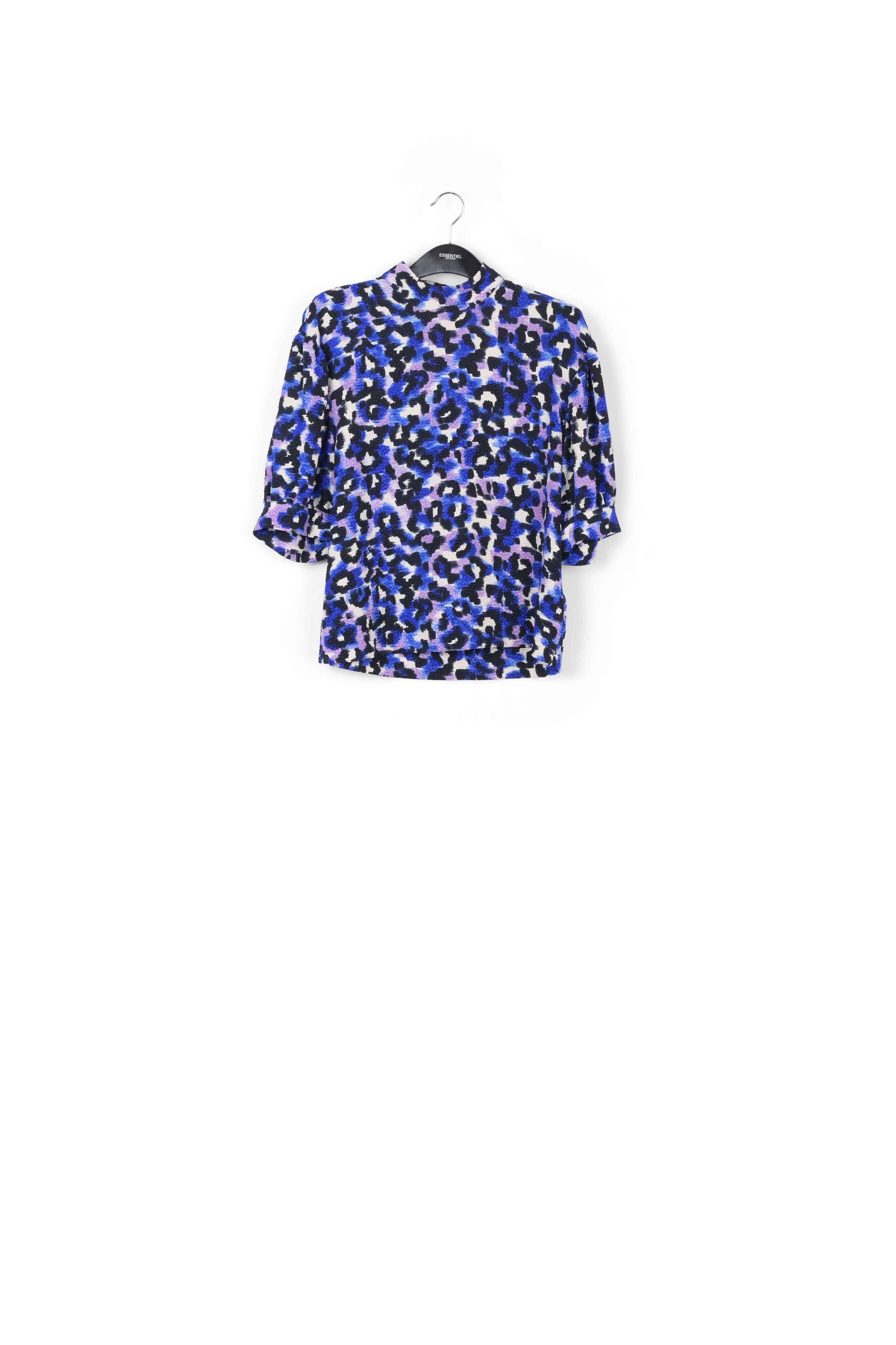 Sage green top with puffed sleeves RE—SSENTIEL | Essentiel second hand