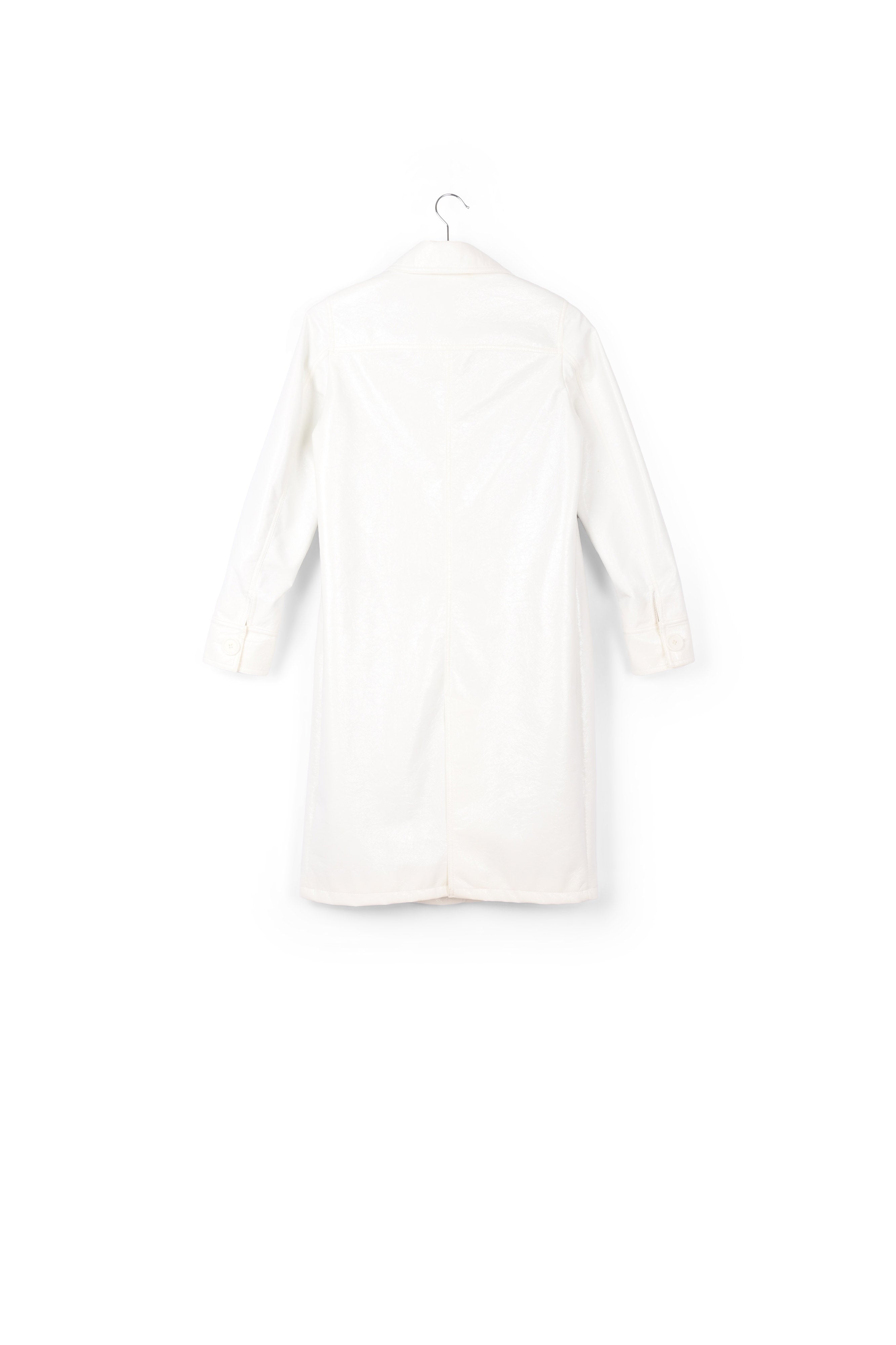 Imperméable en simili cuir verni blanc cassé RE—SSENTIEL | Essentiel second hand