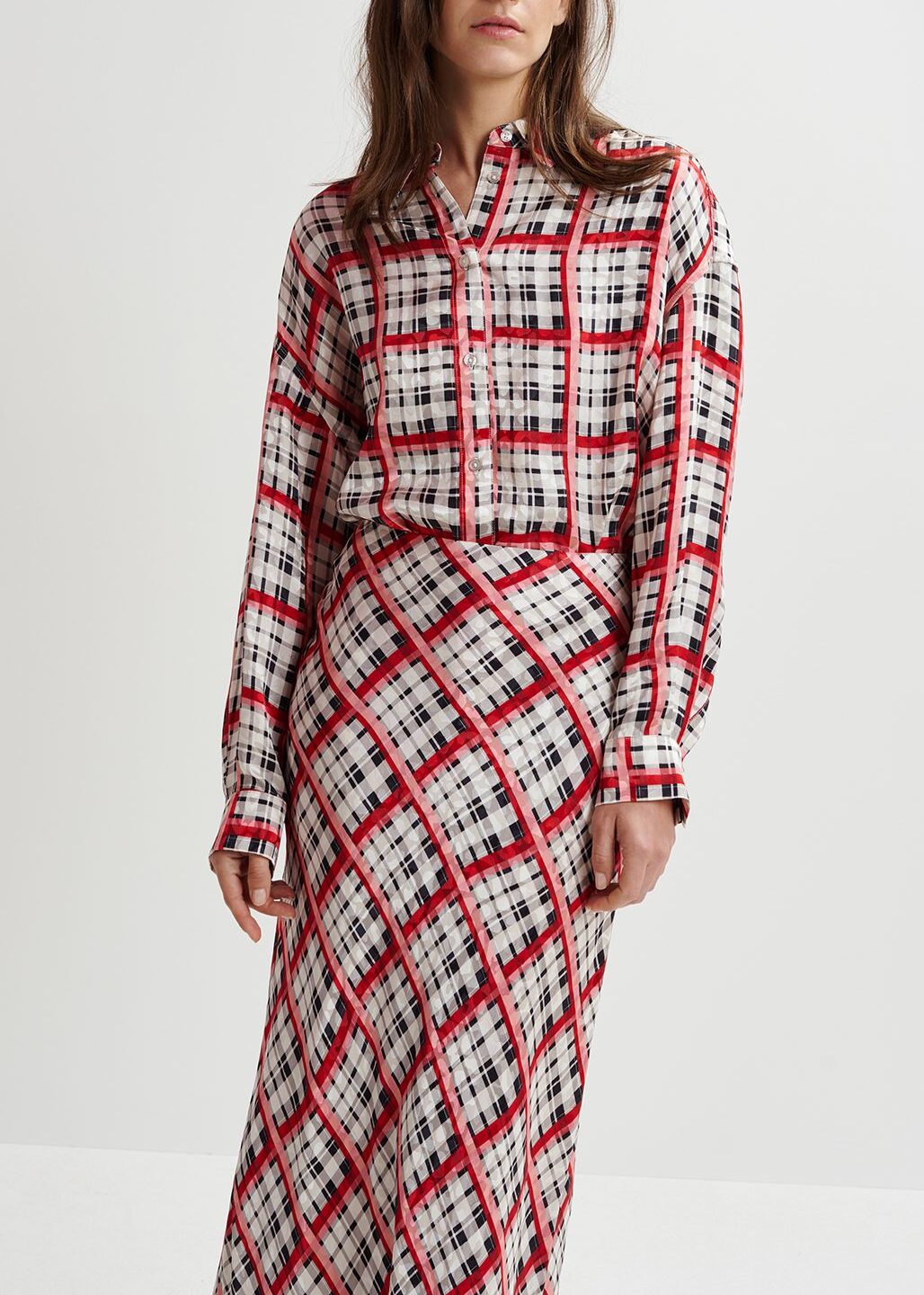 White, black and red checked shirt RE—SSENTIEL | Essentiel second hand