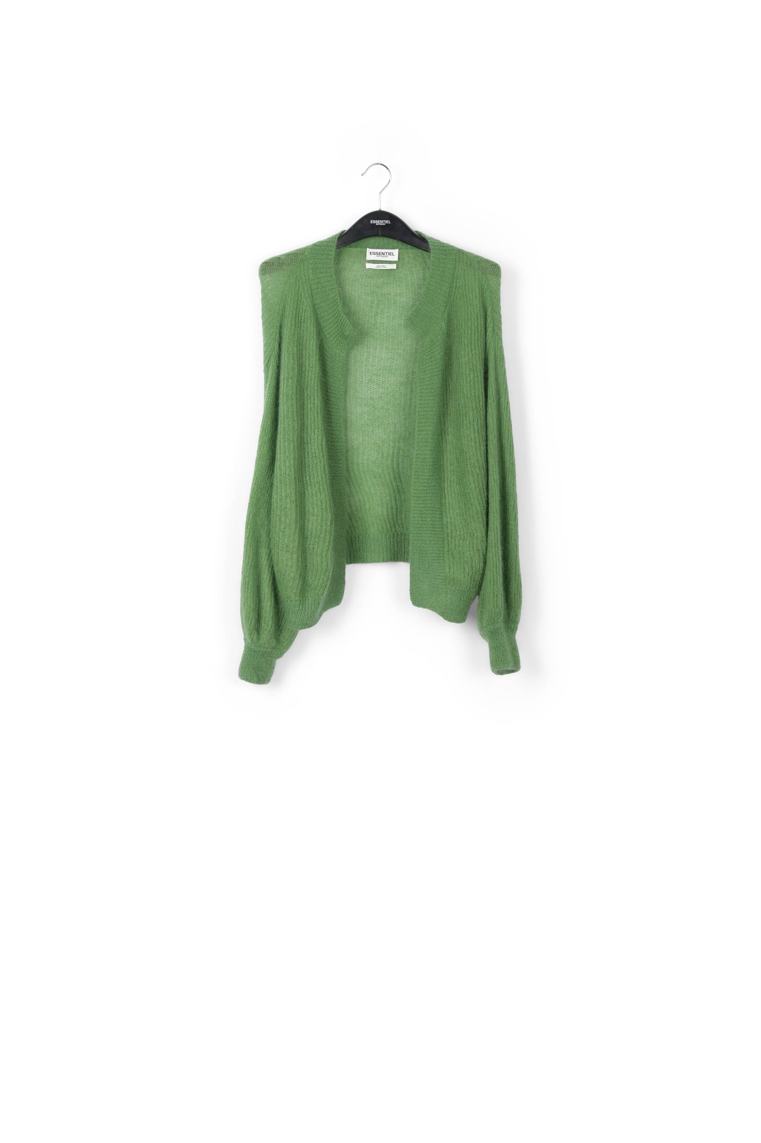 Cardigan vert en mohair et laine RE—SSENTIEL | Essentiel second hand