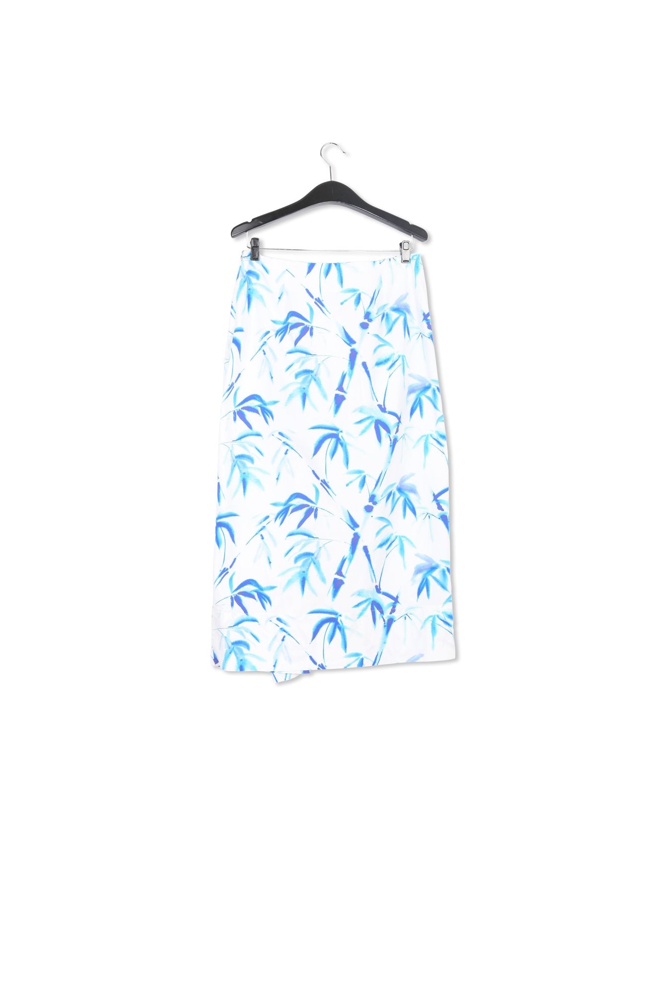 Off-white cotton draped midi skirt with palm leaf print RE—SSENTIEL | Essentiel second hand