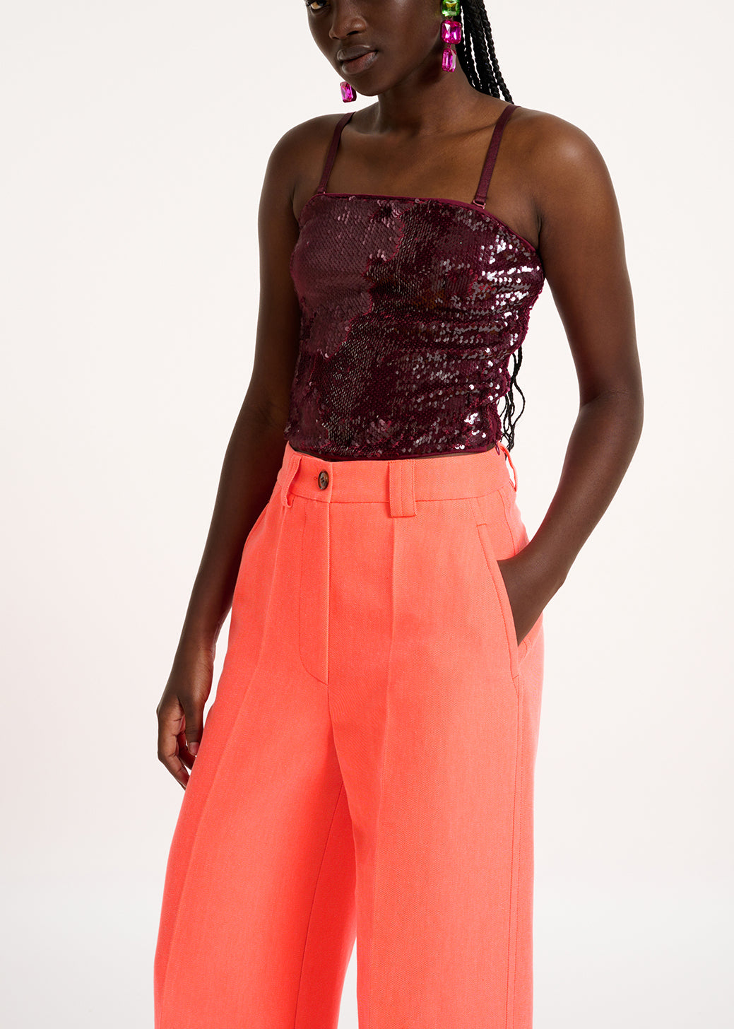 Top bordeaux à paillettes RE—SSENTIEL | Essentiel second hand