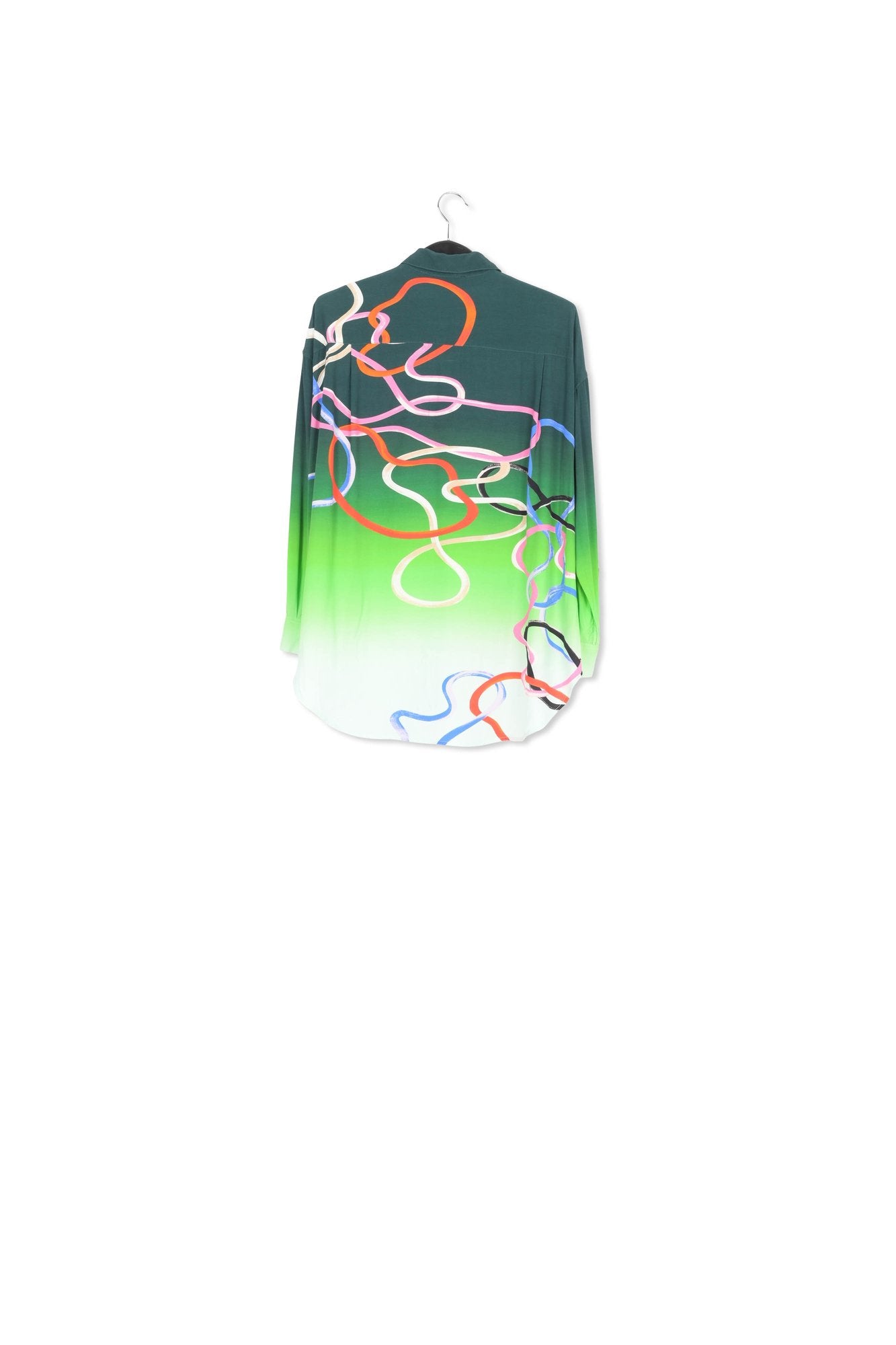 Green shirt with multicolor abstract print RE—SSENTIEL | Essentiel second hand