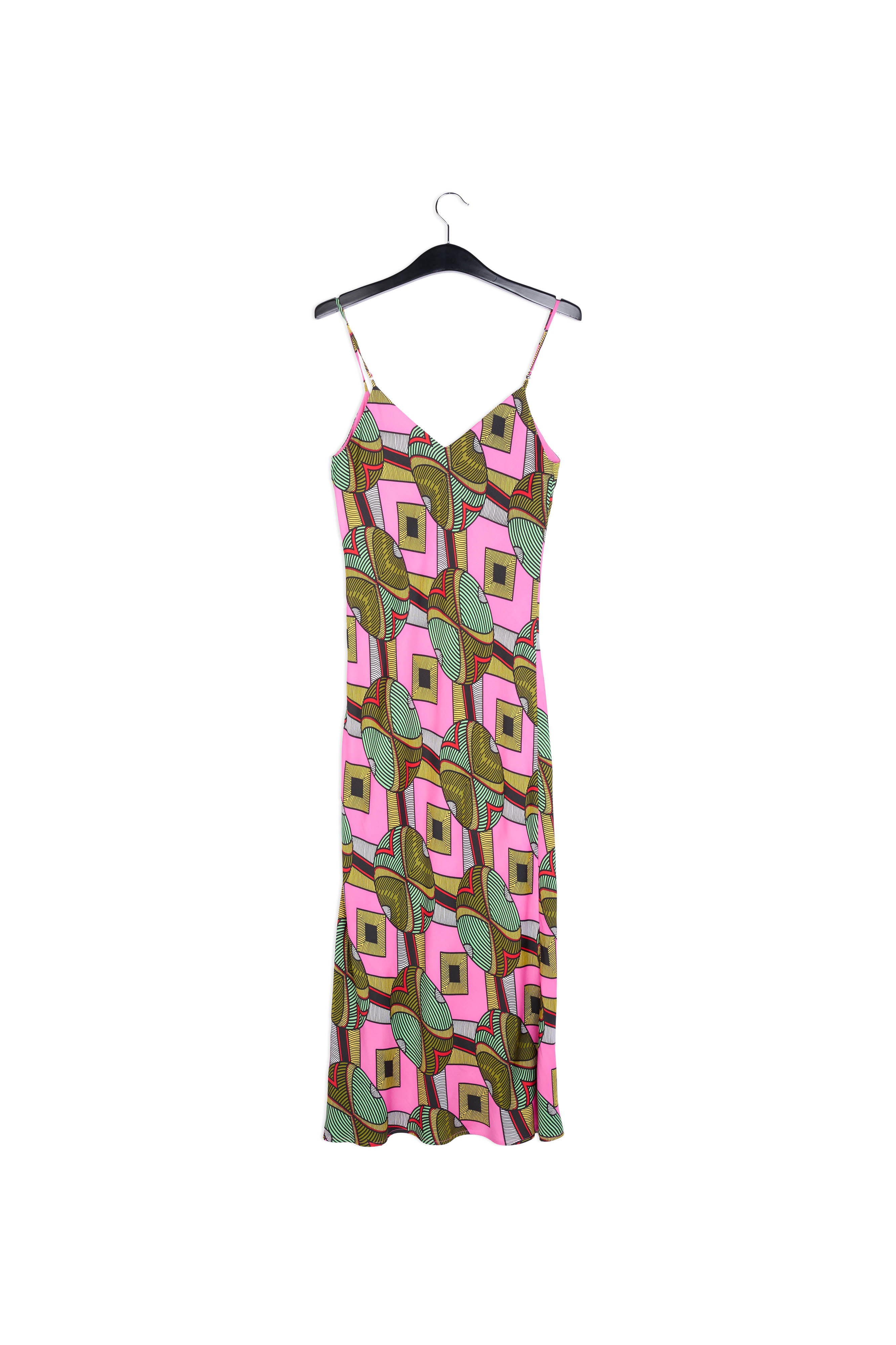 Multicolored graphic-print slip dress RE—SSENTIEL | Essentiel second hand