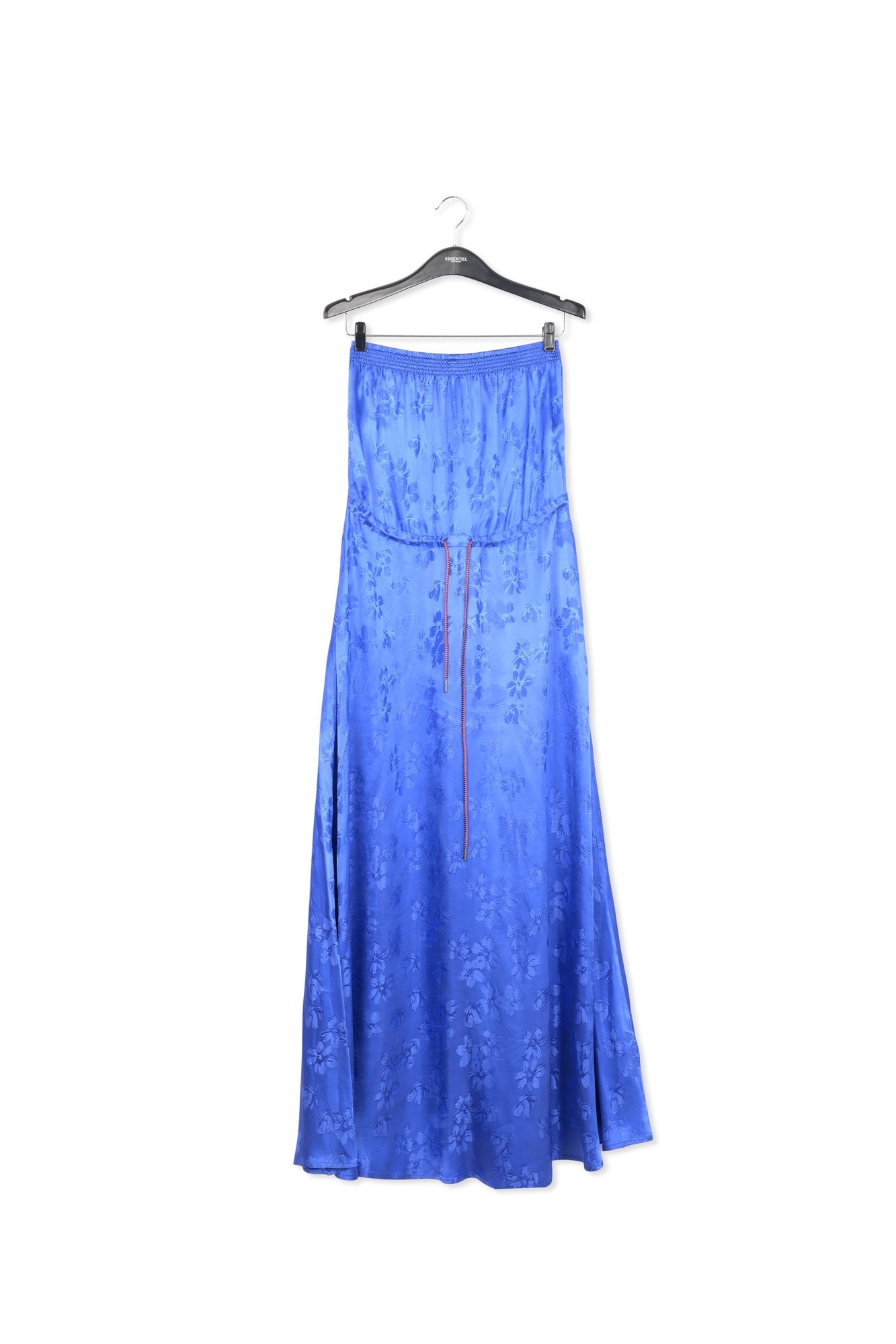 Robe maxi en jacquard bleu cobalt à  fleurs RE—SSENTIEL | Essentiel second hand