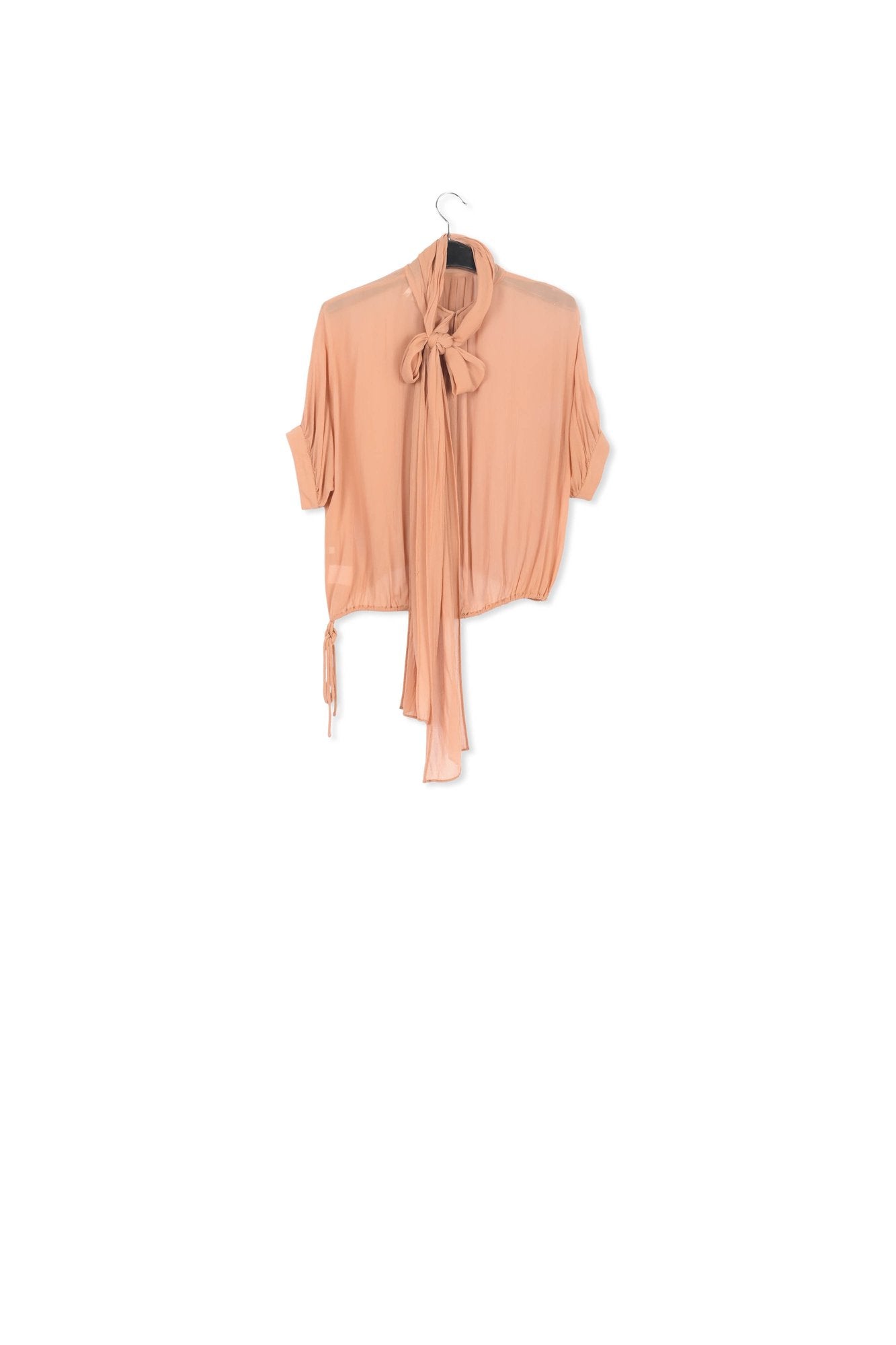 Tan voluminous sheer top RE—SSENTIEL | Essentiel second hand