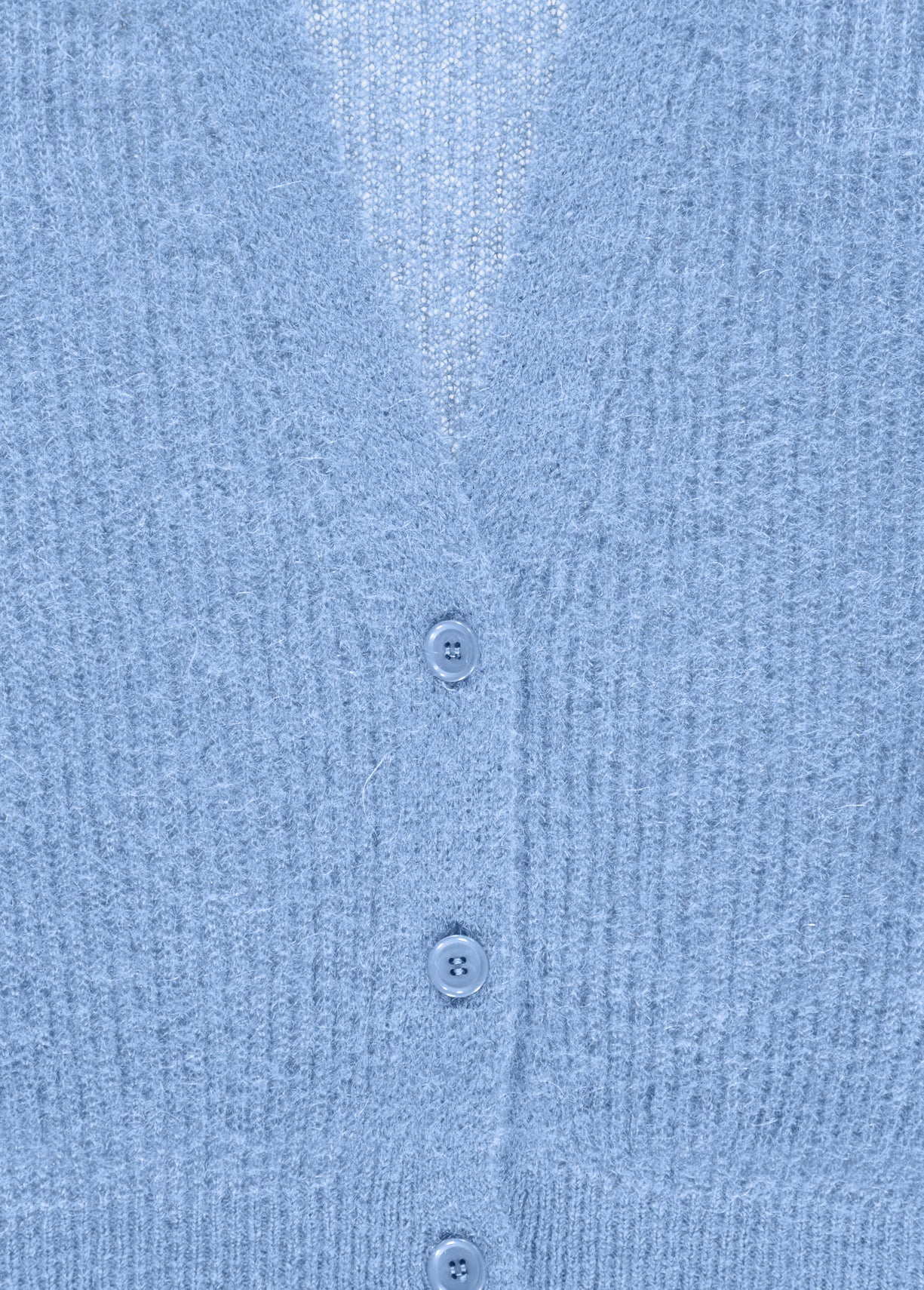 Light blue ribbed knit cardigan with mohair RE—SSENTIEL | Essentiel second hand