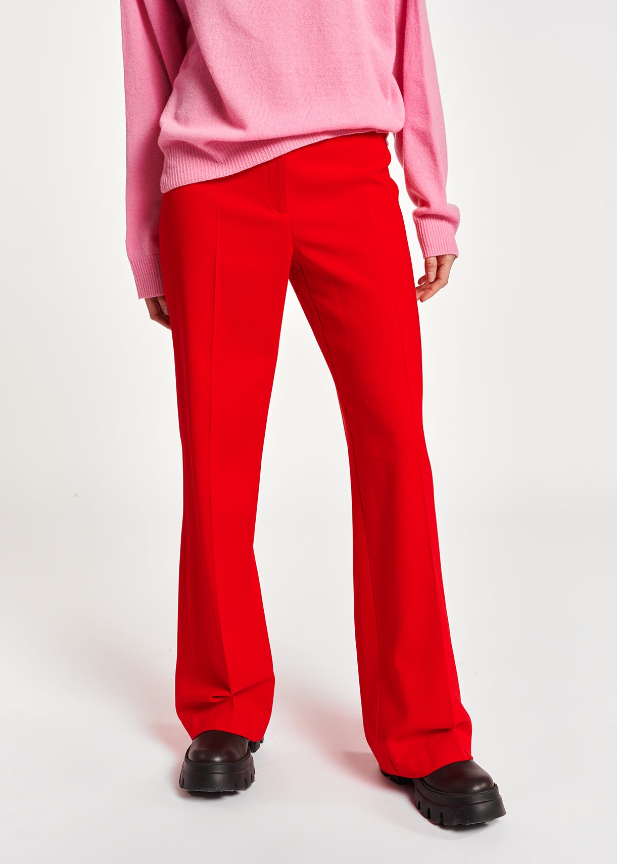 Red wide-leg high waist pants RE—SSENTIEL | Essentiel second hand