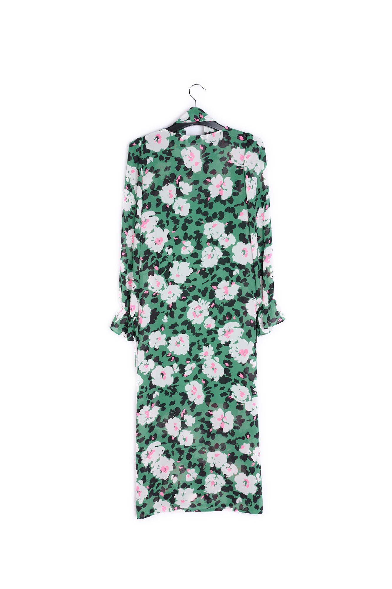 Green floral-print belted midi dress RE—SSENTIEL | Essentiel second hand