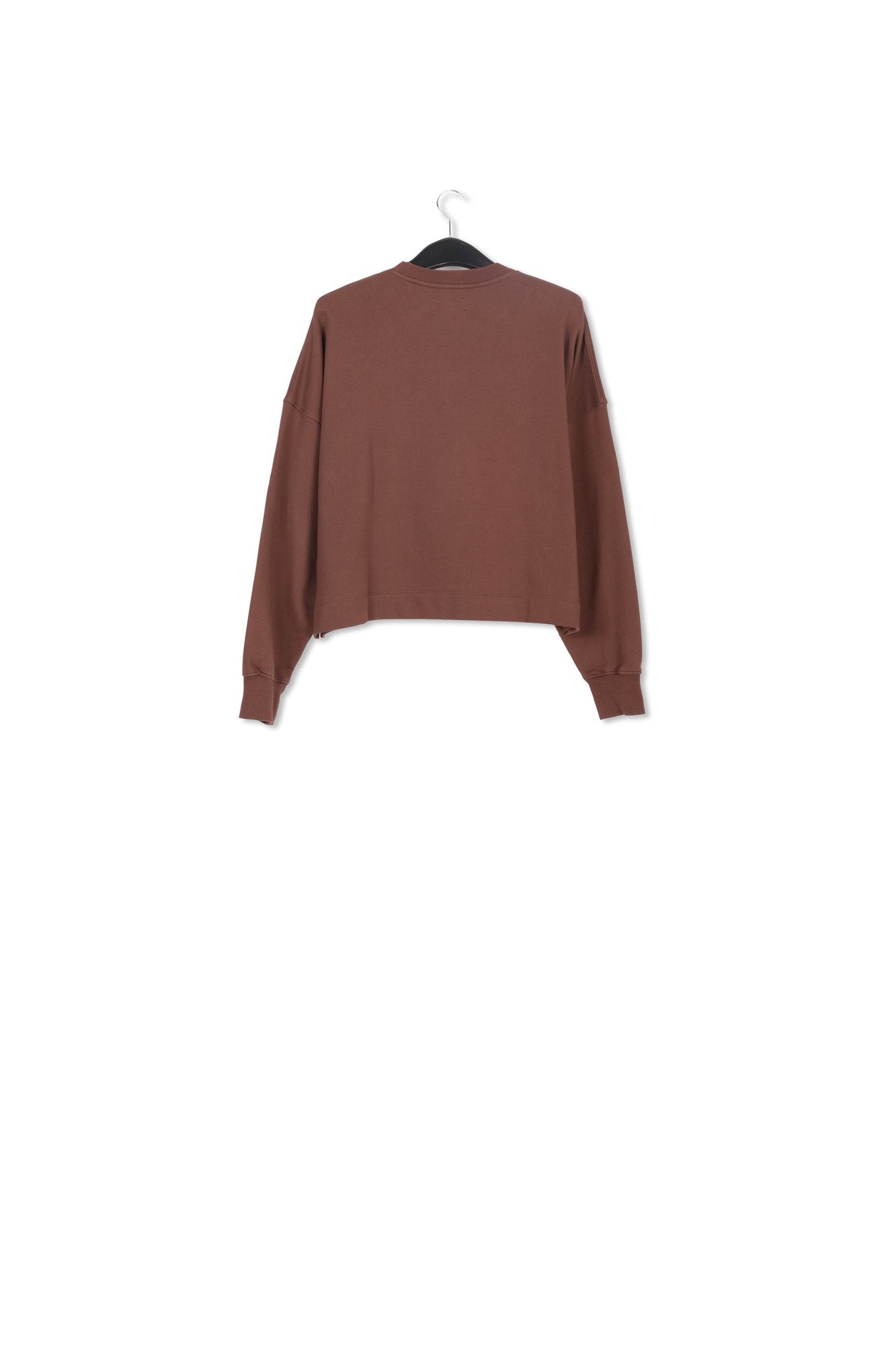 Brown sweatshirt with bead and sequin-embellished text print RE—SSENTIEL | Essentiel second hand
